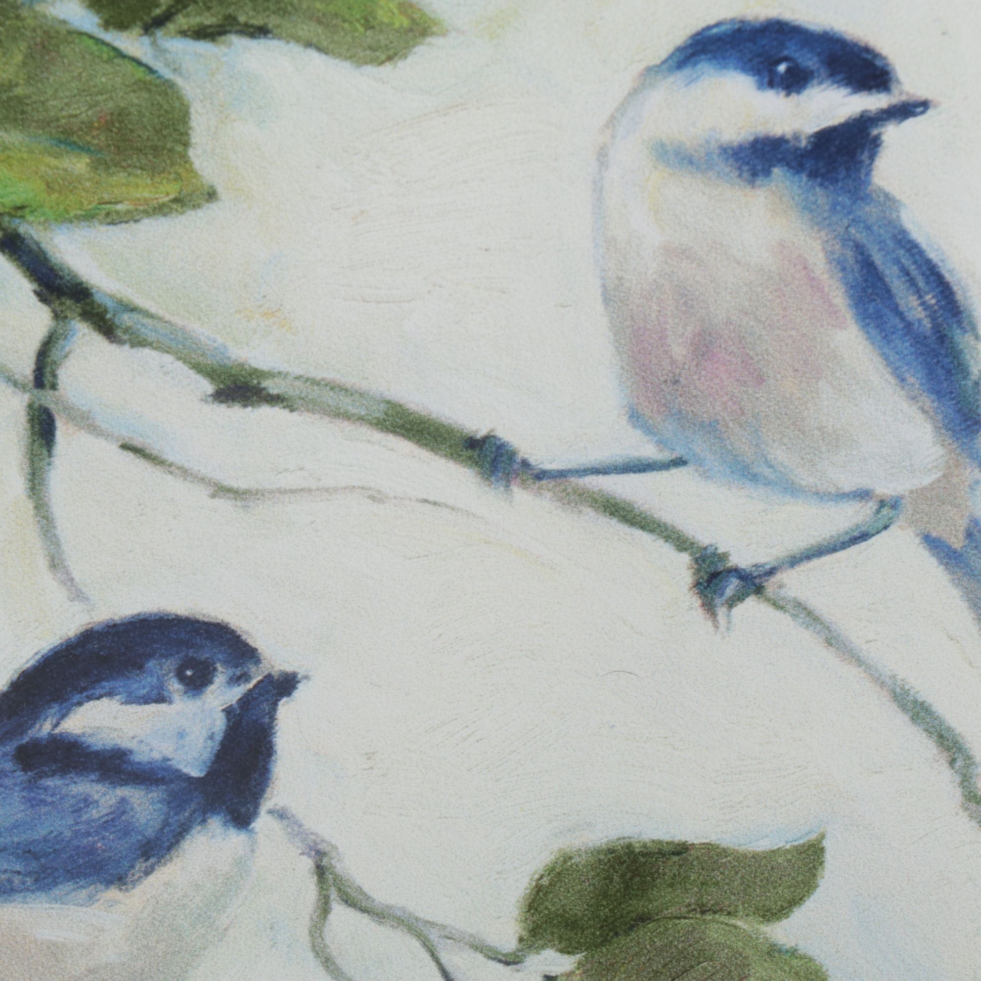 Avian Motif Giclées Including Goldcrests and Chickadees, Early 21st Century