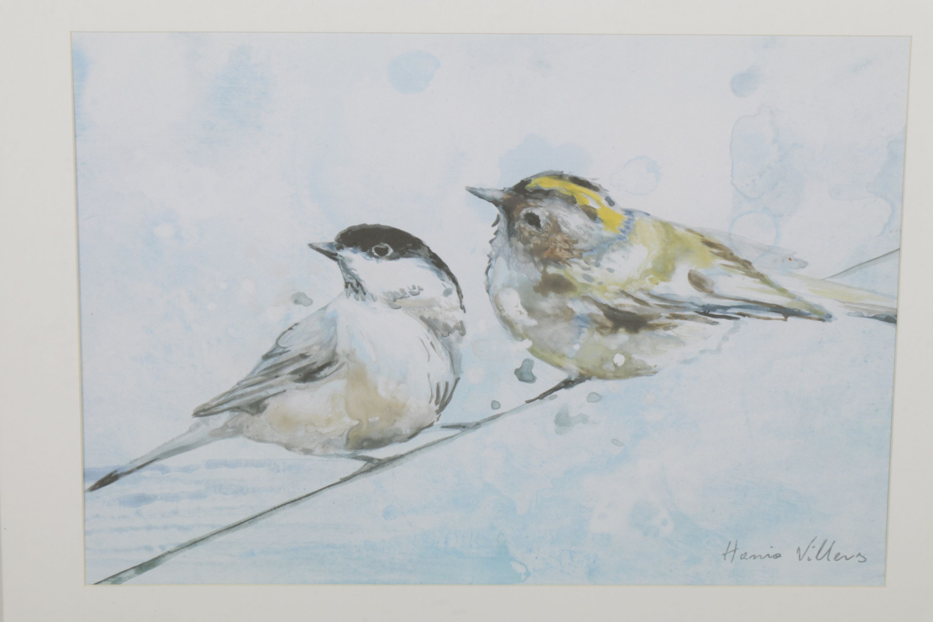 Avian Motif Giclées Including Goldcrests and Chickadees, Early 21st Century