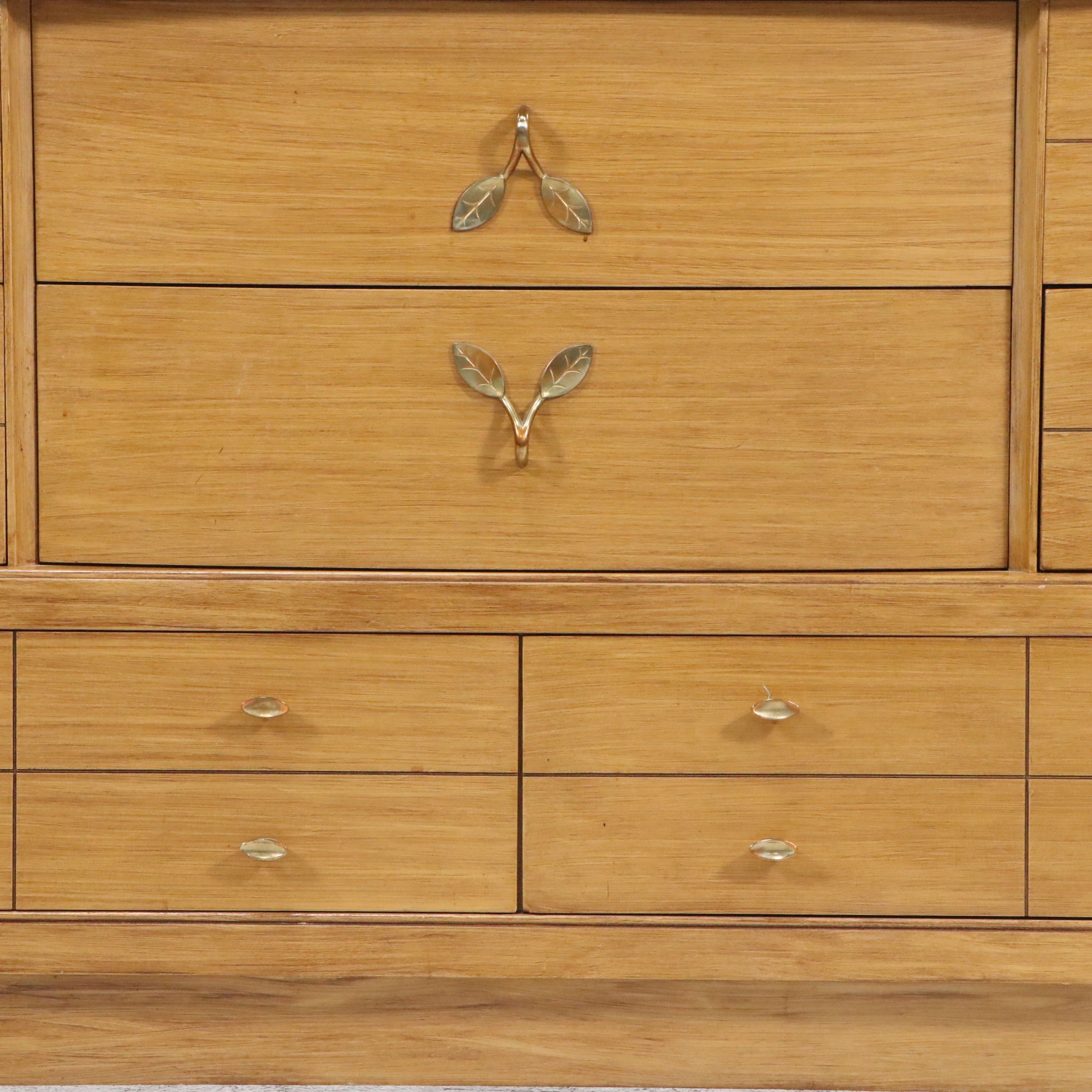 L.A. Period Furniture "Starline" Blonde Birch Lowboy Dresser, 1950s