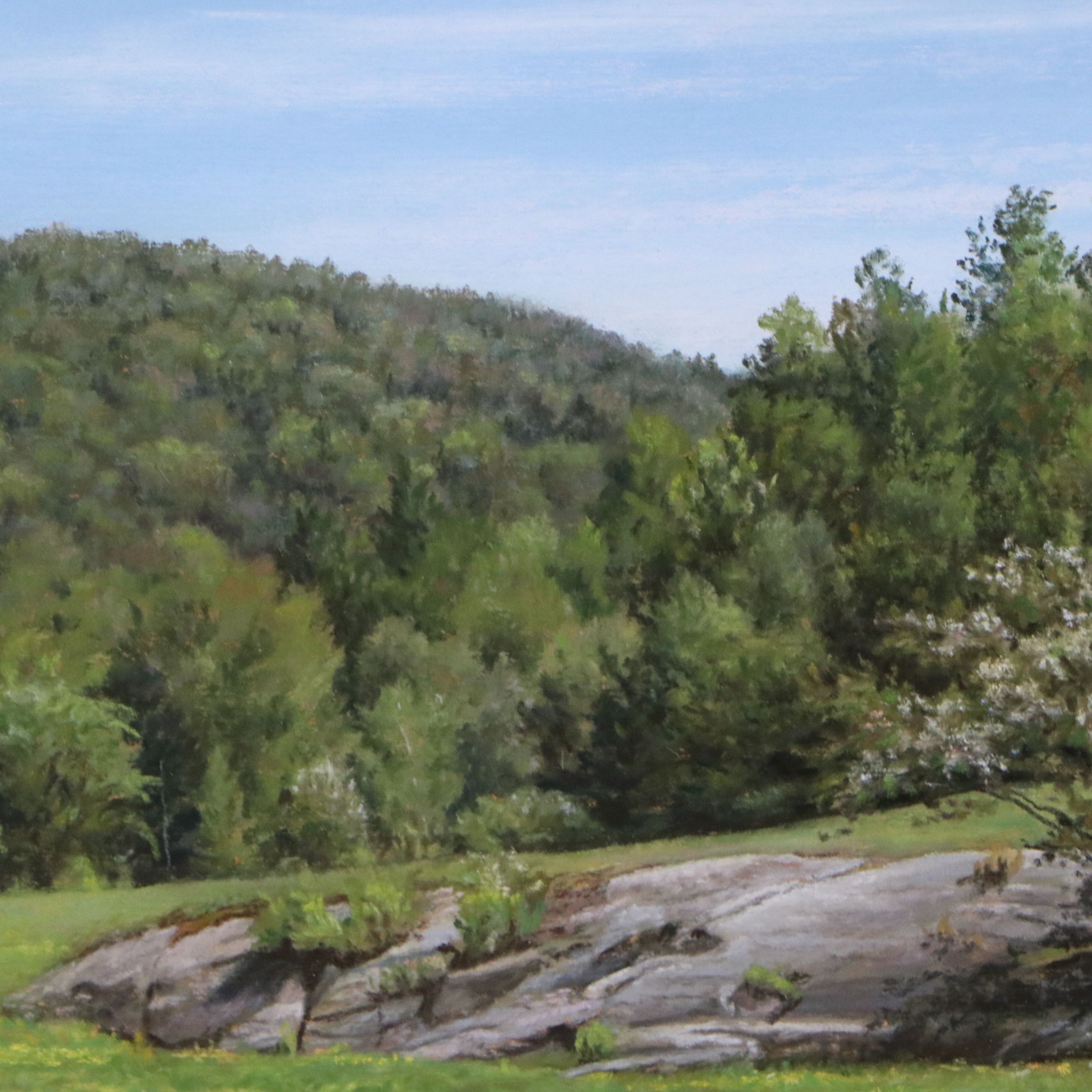 Cindy House Chalk Pastel Landscape Drawing of Meadow, 2003