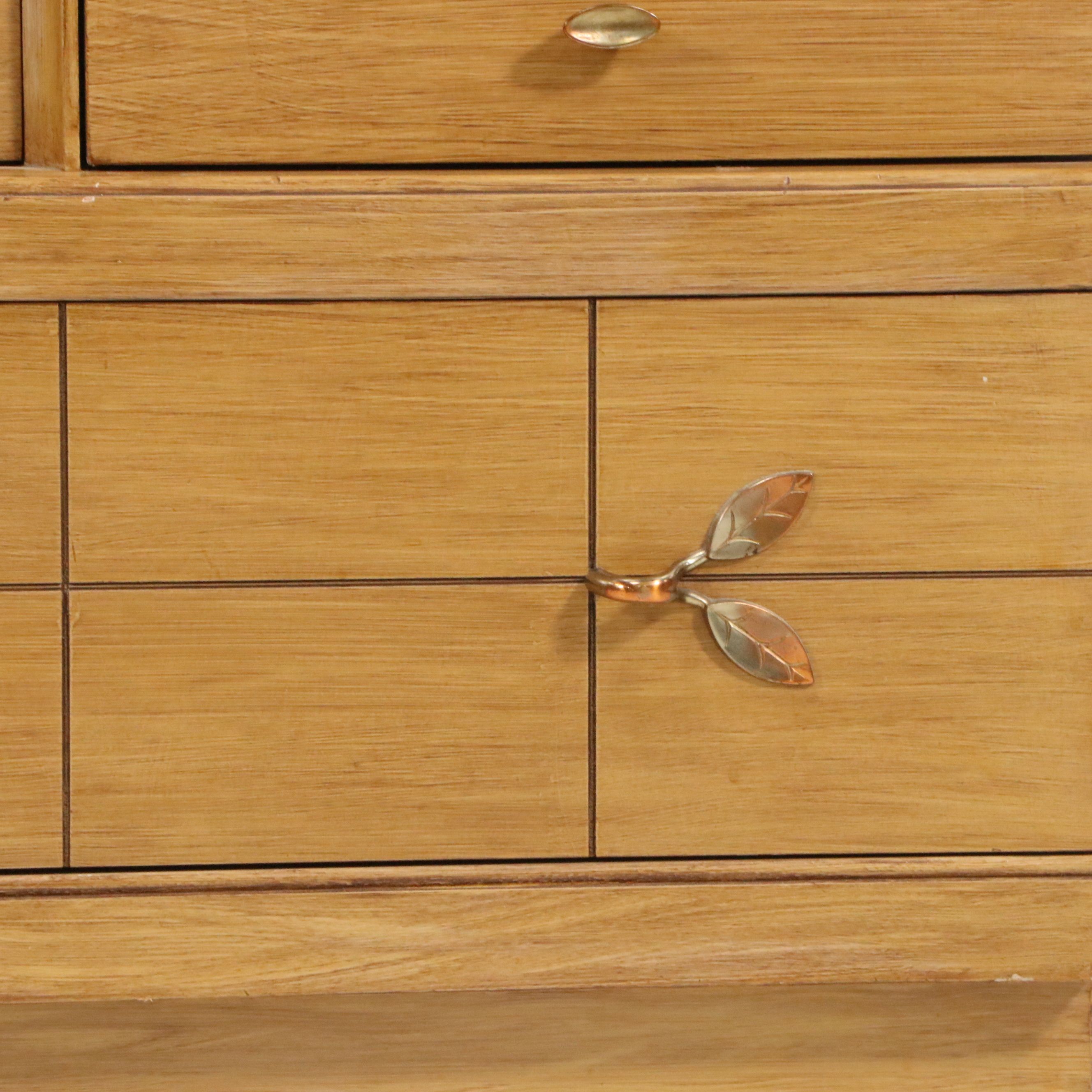 L.A. Period Furniture "Starline" Blonde Birch Lowboy Dresser, 1950s