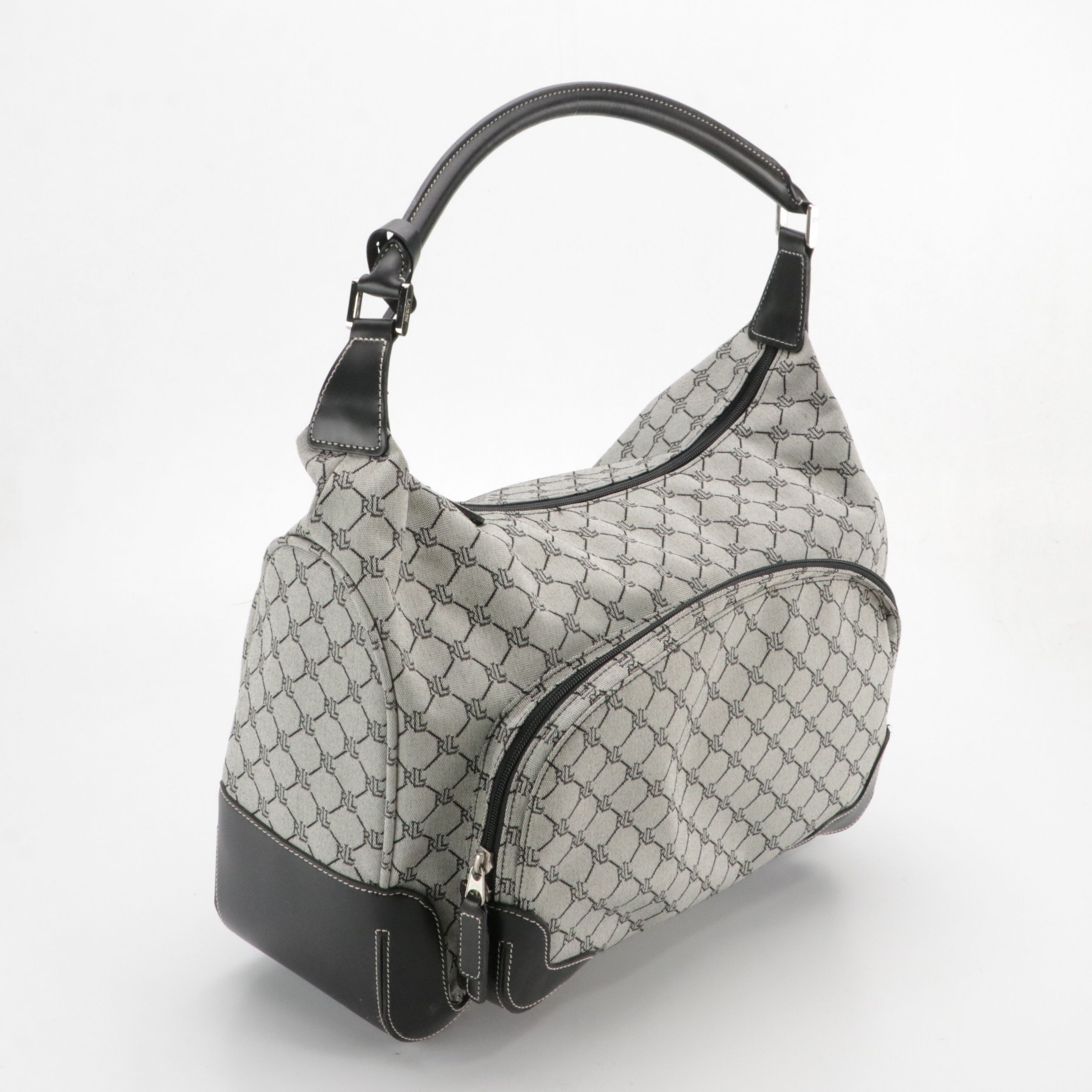 Lauren Ralph Lauren Wheeled Weekender Luggage and Shoulder Bag in Canvas/Leather