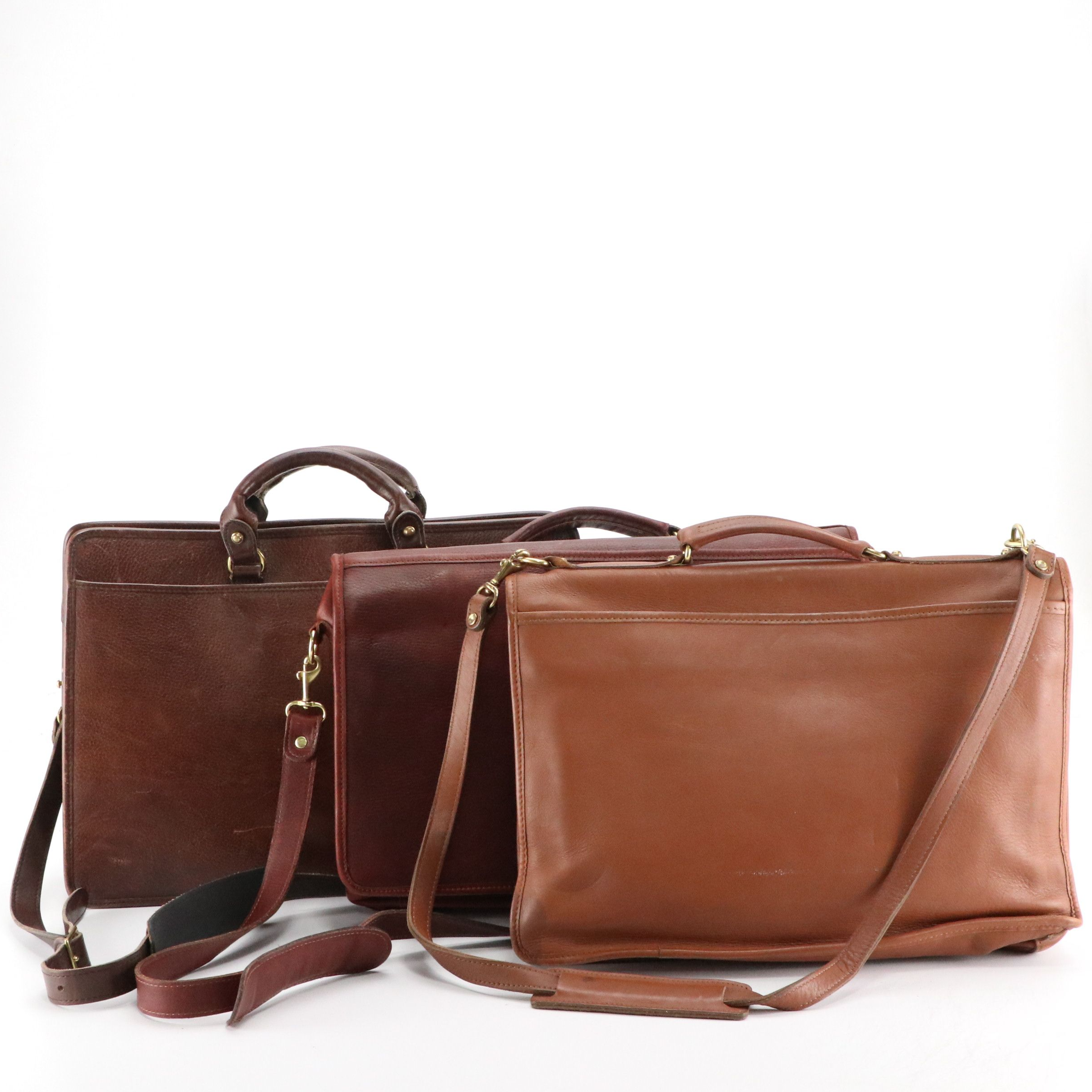 Jack Georges, Aston and Schlesinger Leather Two-Way Business Messenger Bags