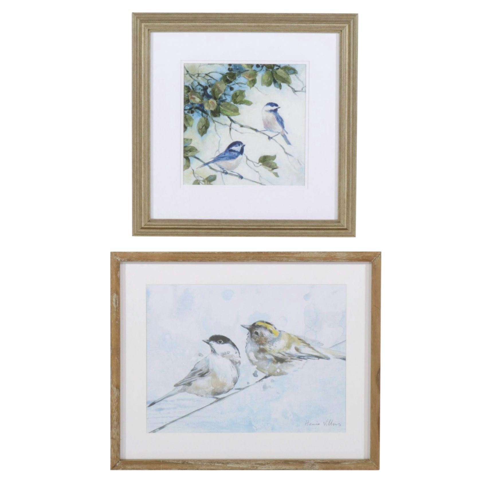Avian Motif Giclées Including Goldcrests and Chickadees, Early 21st Century