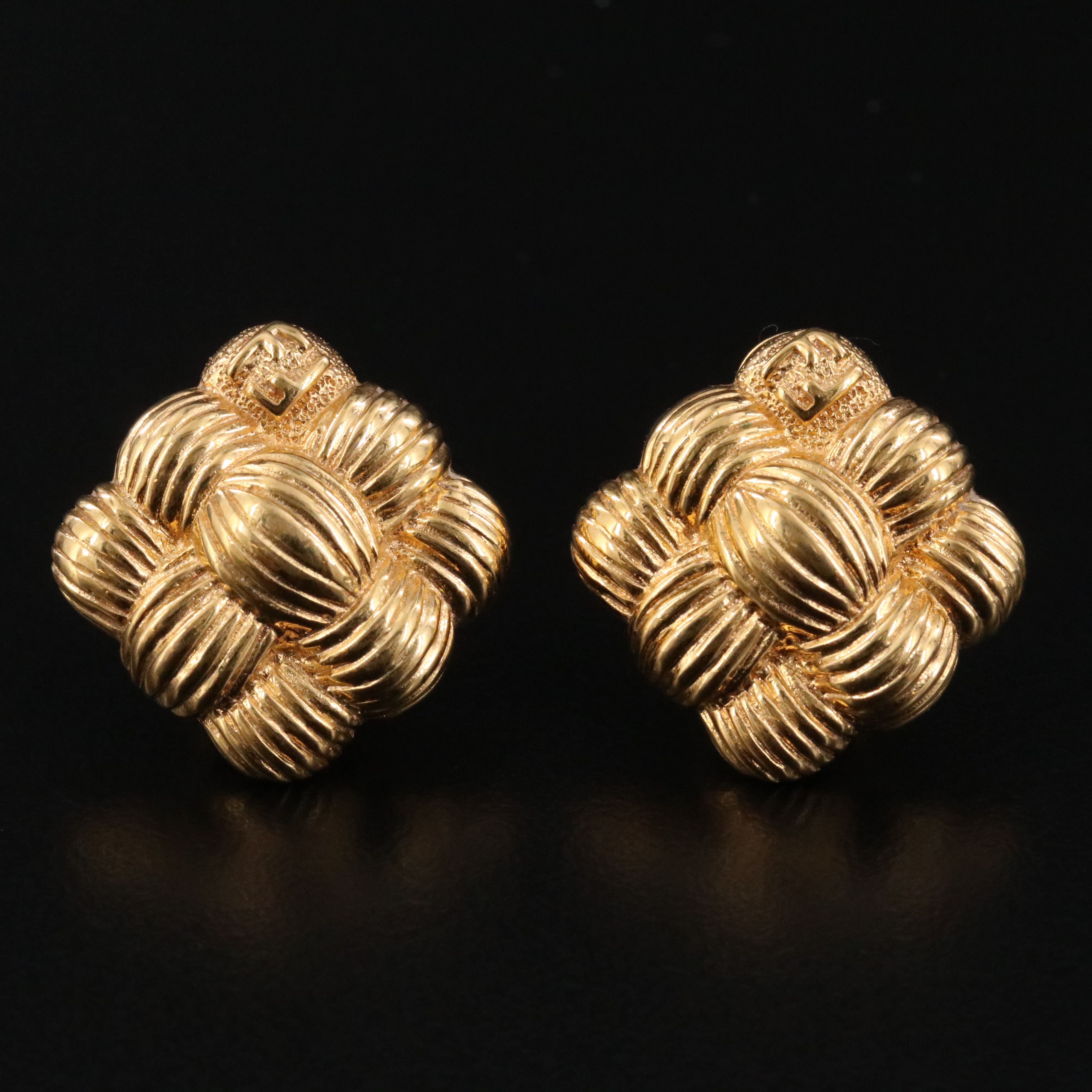 Fendi Textured Clip Earrings