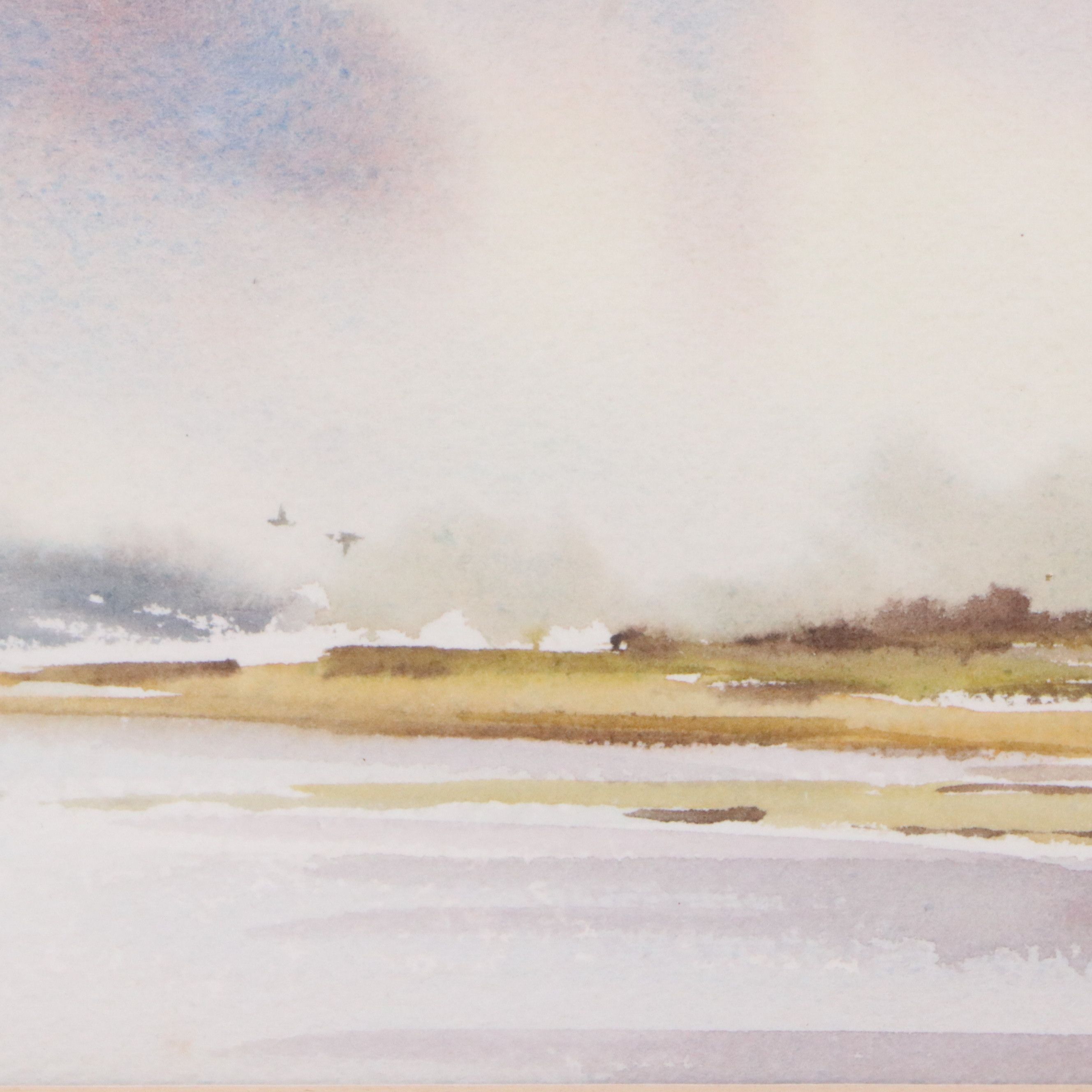 Gordon Robinson Watercolor Painting of Riverbank, 20th Century