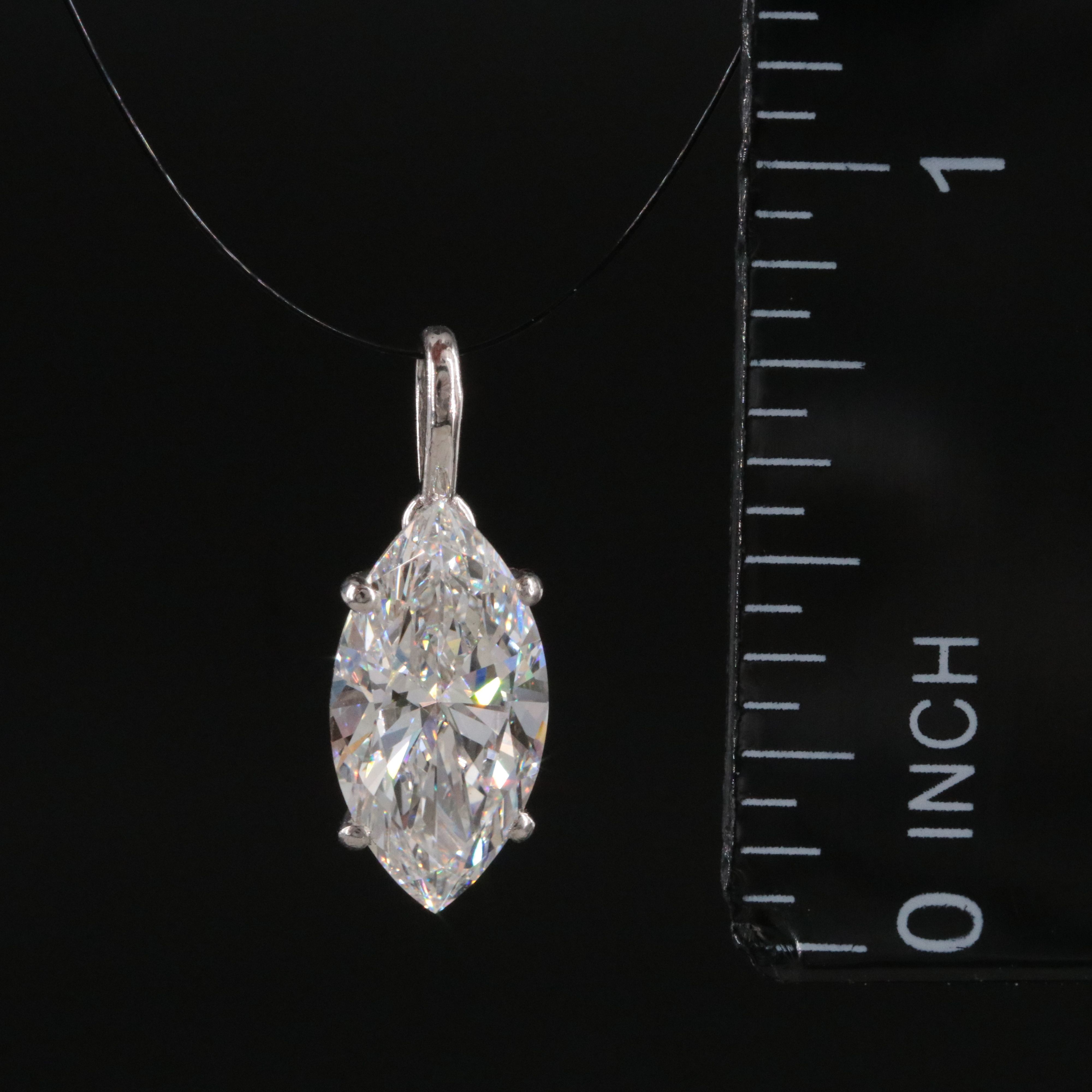 Platinum 2.47 CT Lab Grown Diamond  Solitaire Pendant