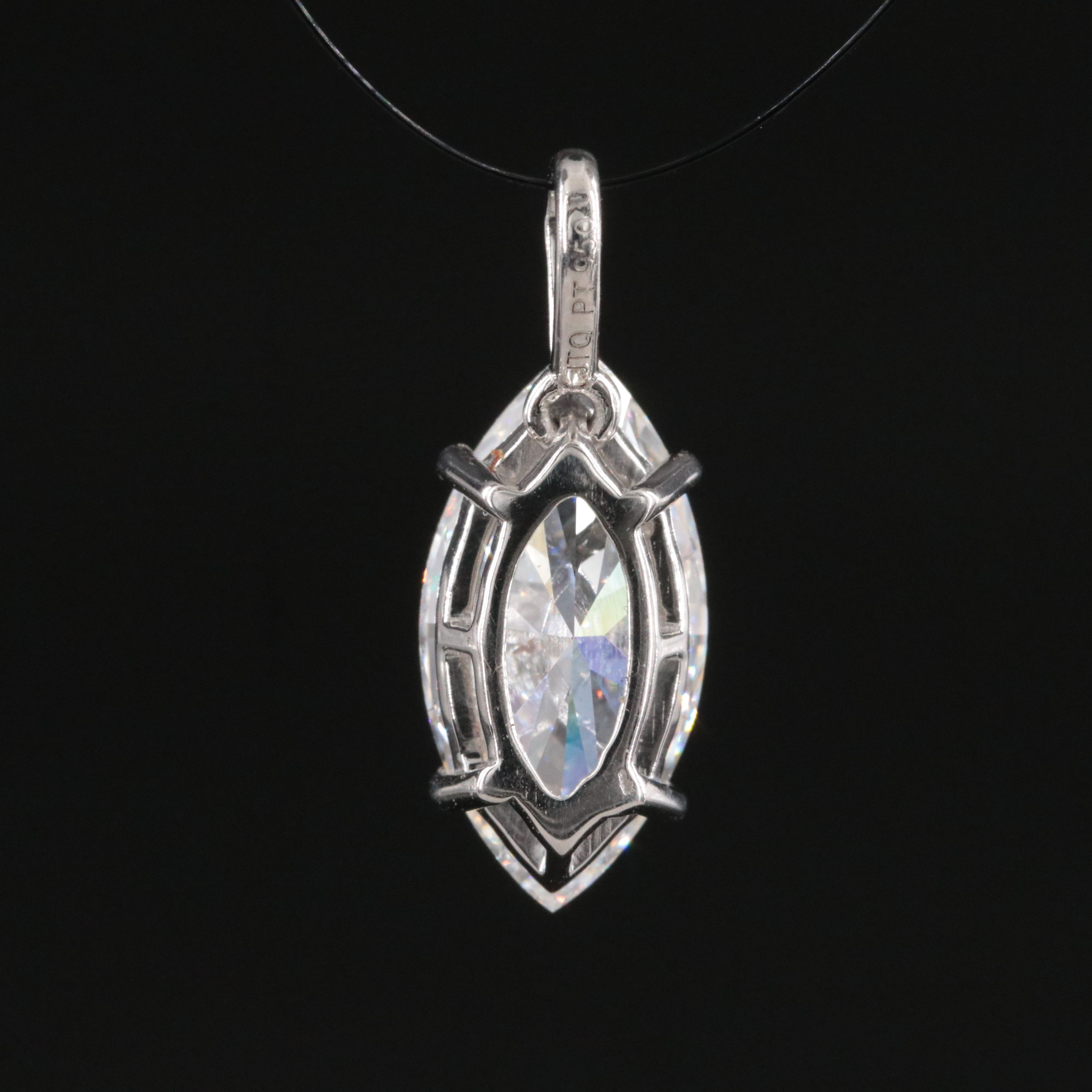 Platinum 2.47 CT Lab Grown Diamond  Solitaire Pendant