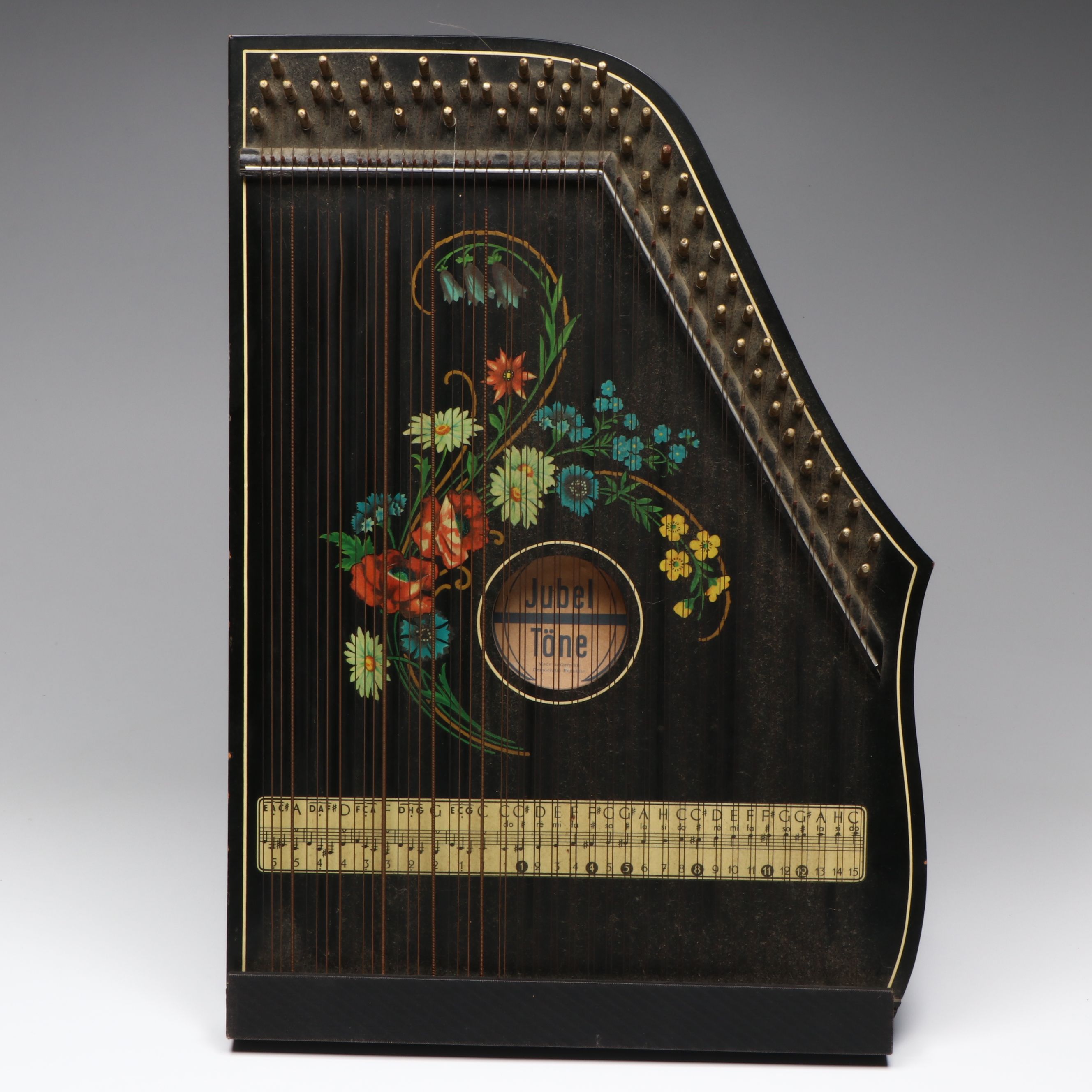 Jubel Töne German Salon Harfe Zither, Late 20th Century