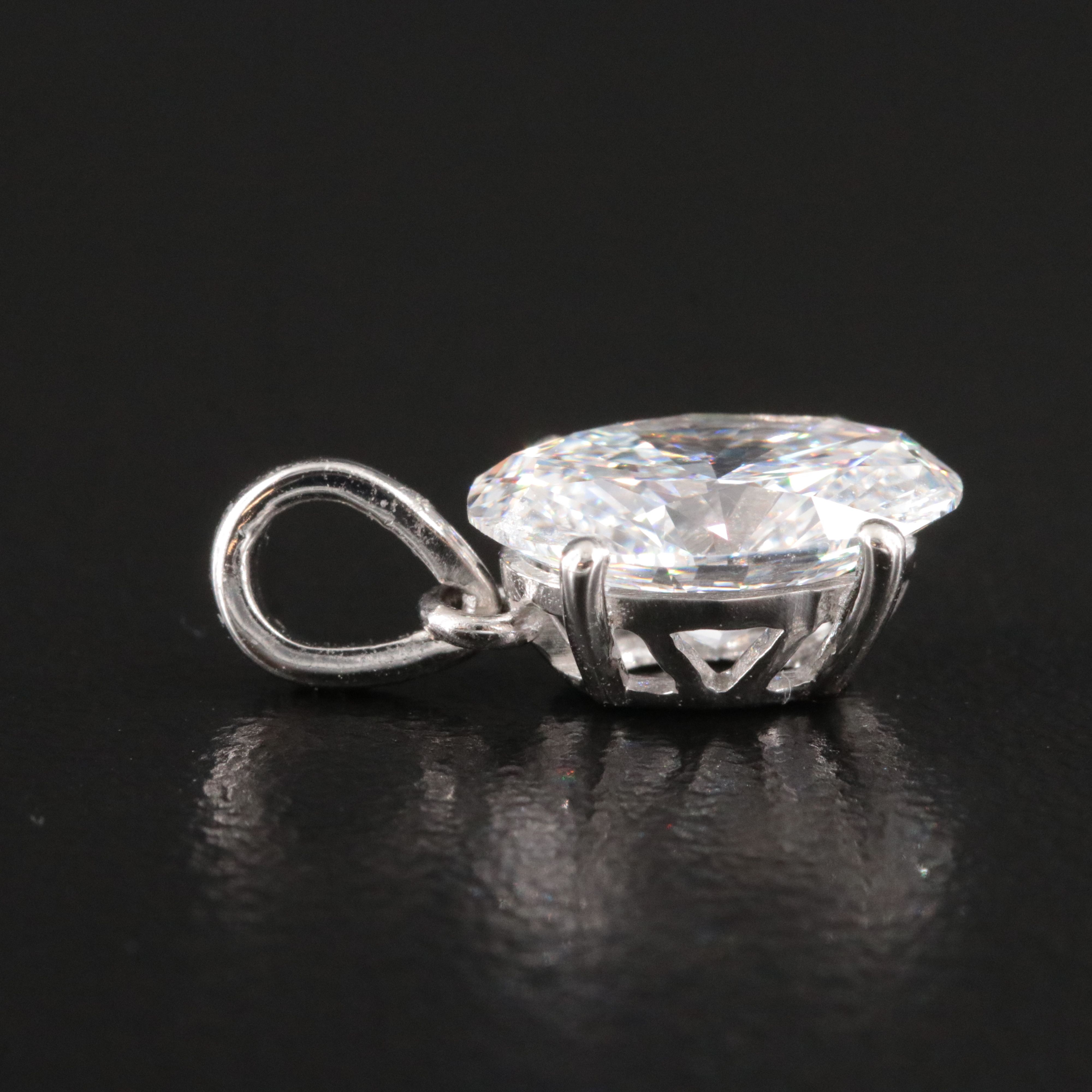 Platinum 2.04 CT Lab Grown Diamond Oval Solitaire Pendant