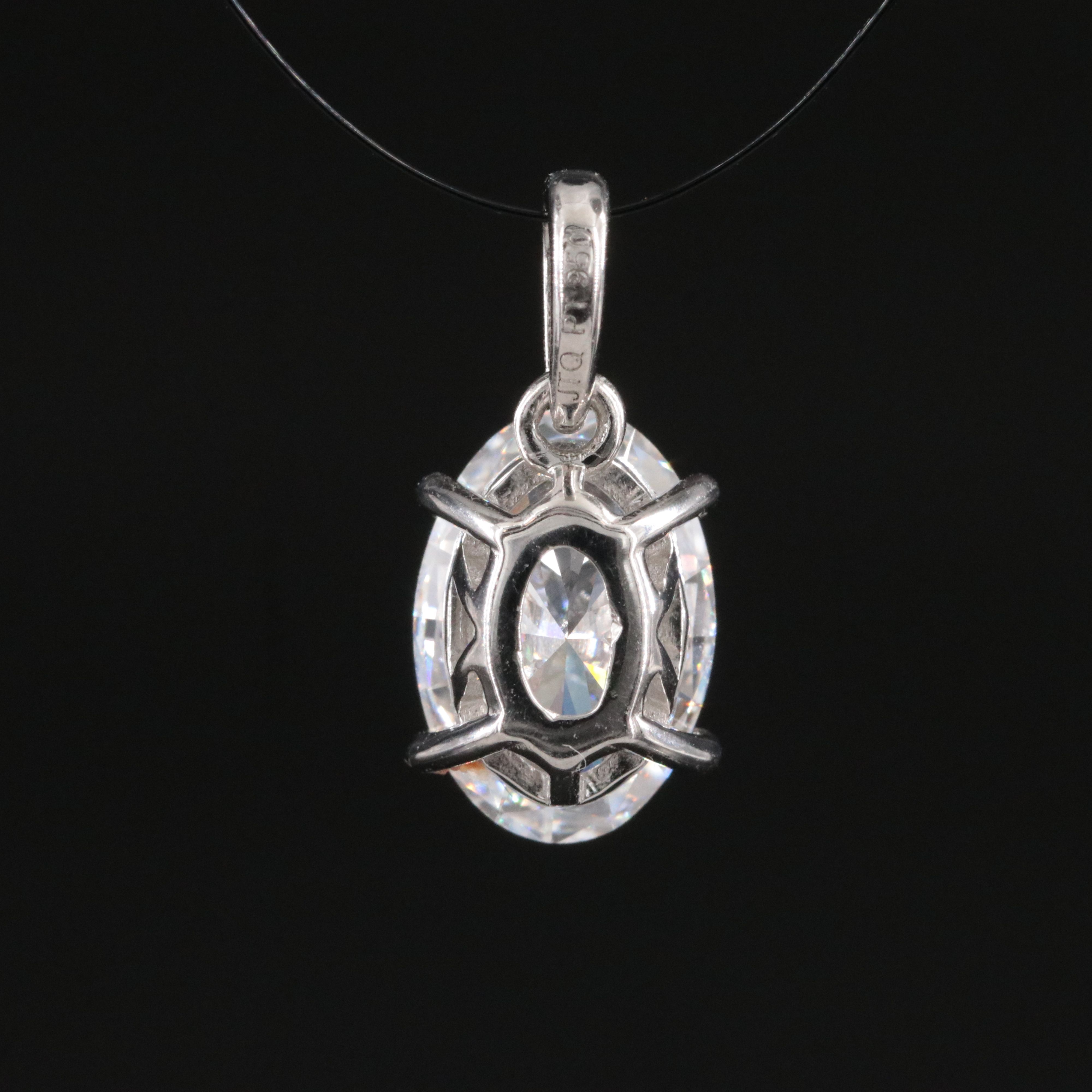 Platinum 2.04 CT Lab Grown Diamond Oval Solitaire Pendant