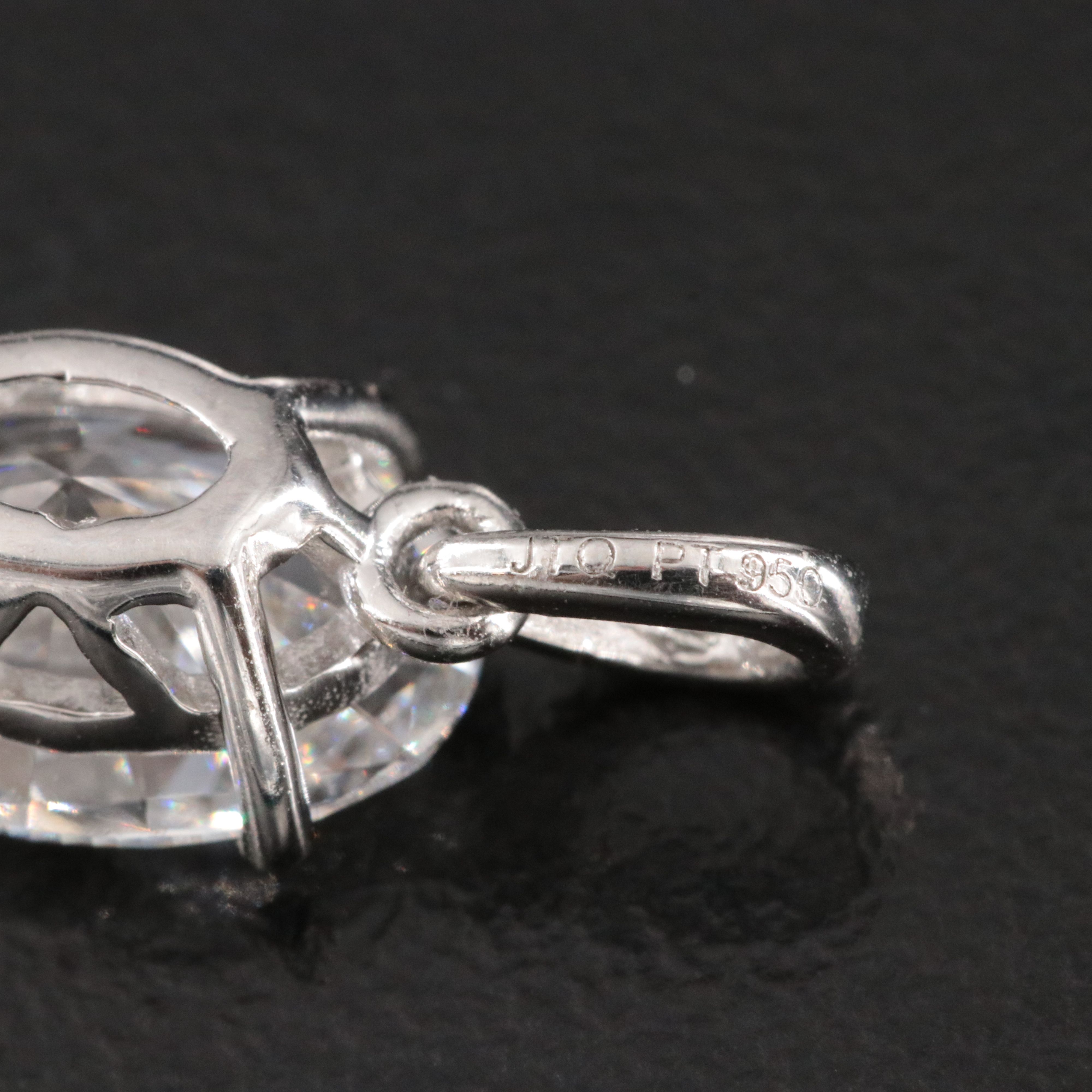 Platinum 2.04 CT Lab Grown Diamond Oval Solitaire Pendant