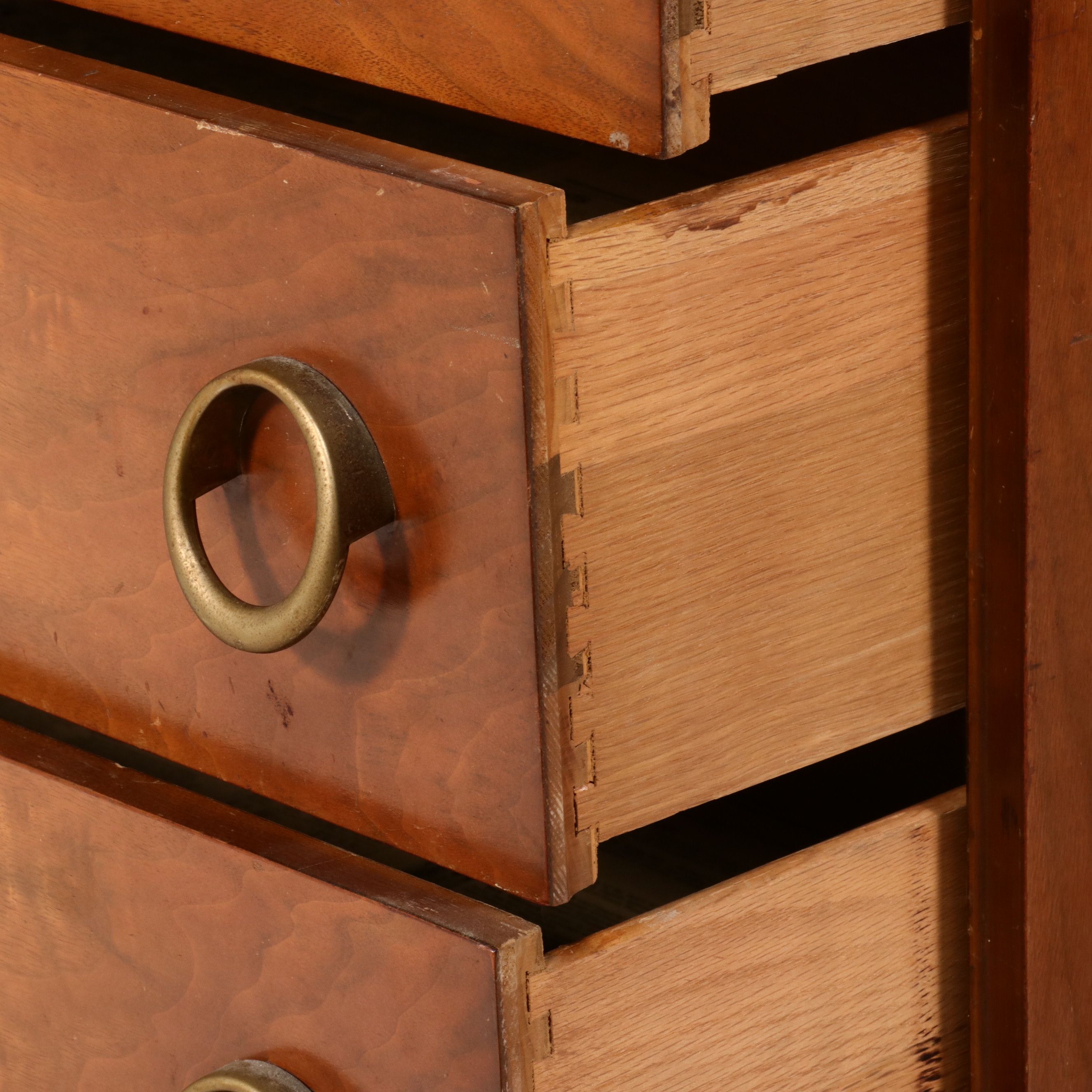 Art Deco Waterfall Walnut Tallboy Chest, Early 20th Century