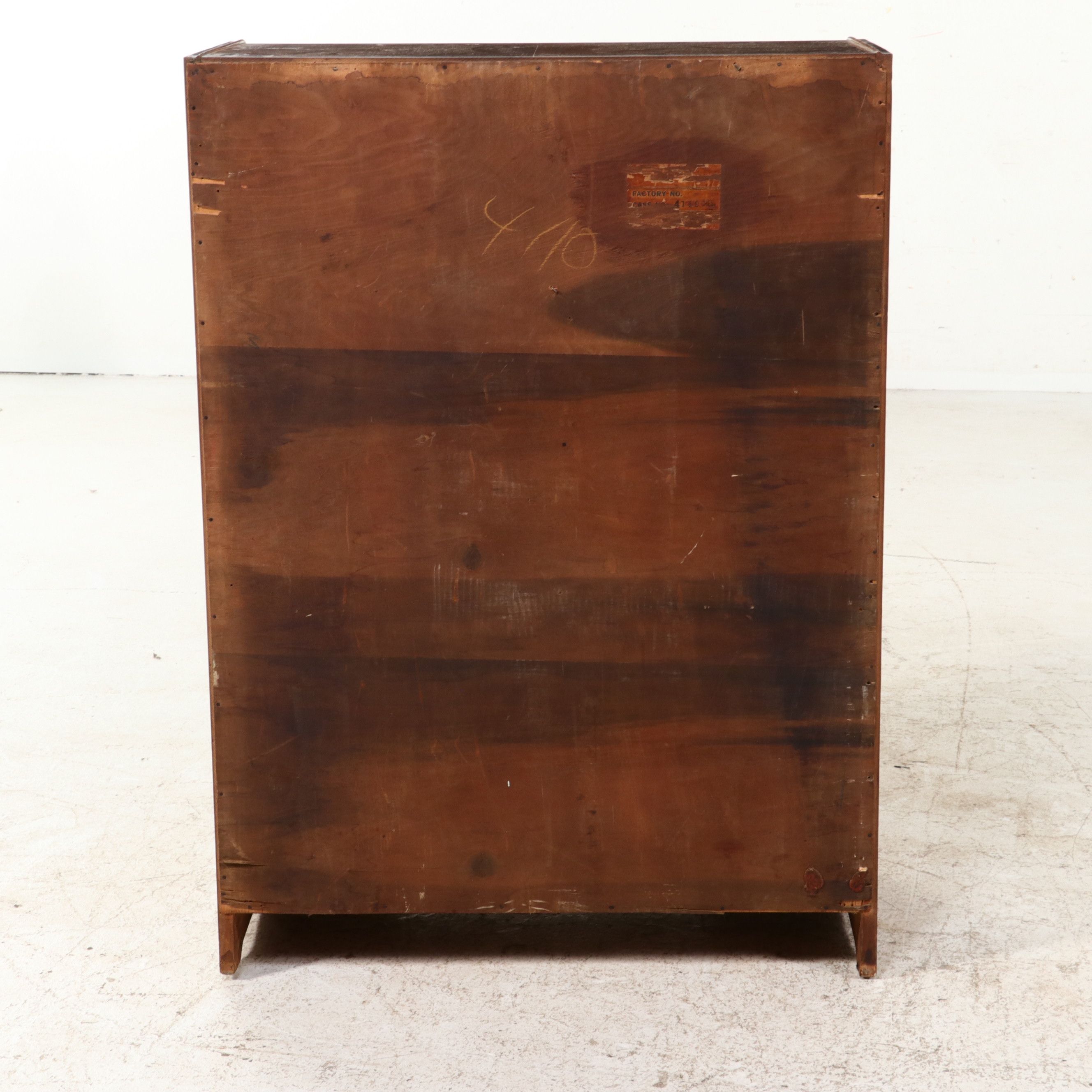 Art Deco Waterfall Walnut Tallboy Chest, Early 20th Century