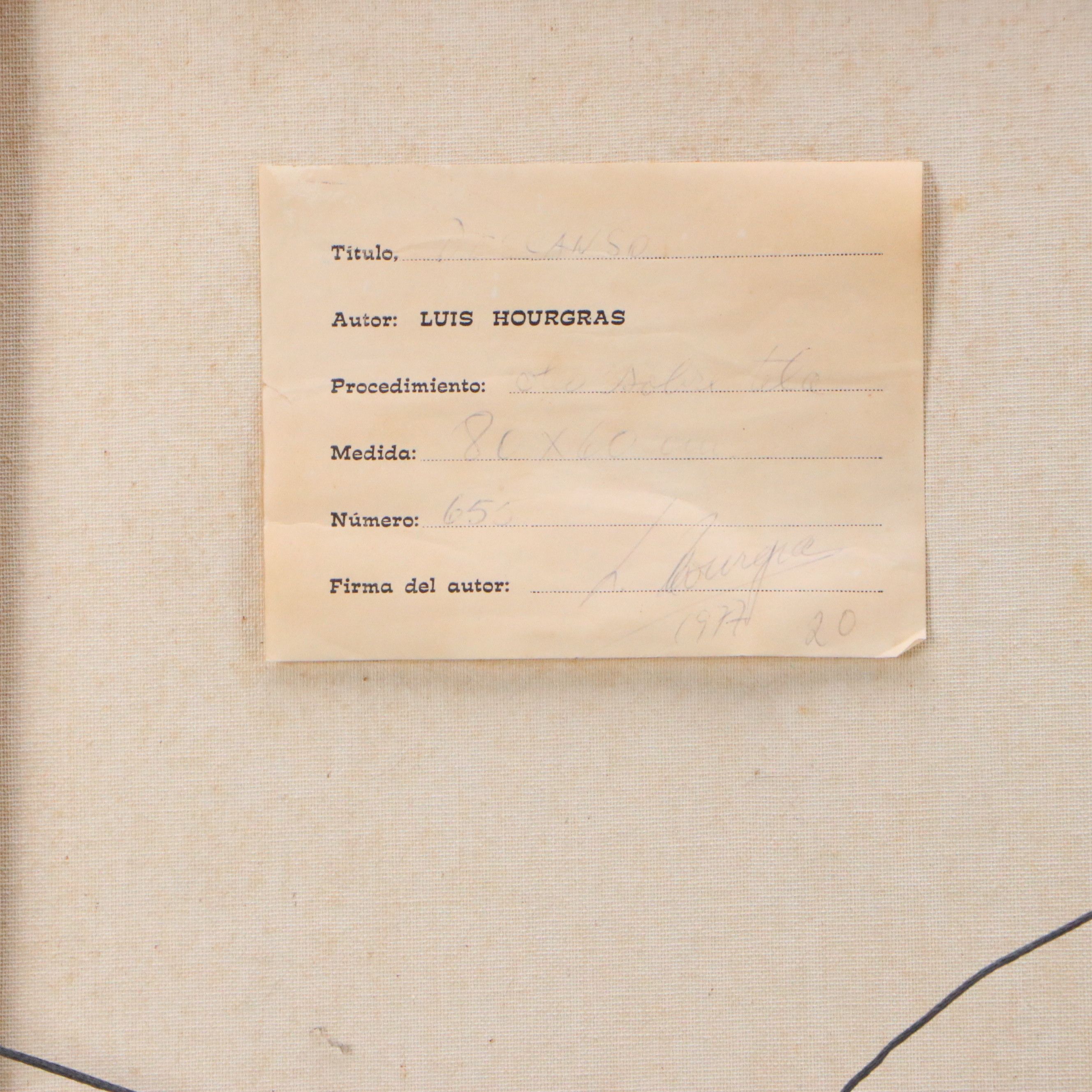 Luis Hourgras Maritime Oil Painting "Seaside Argentina" 1977