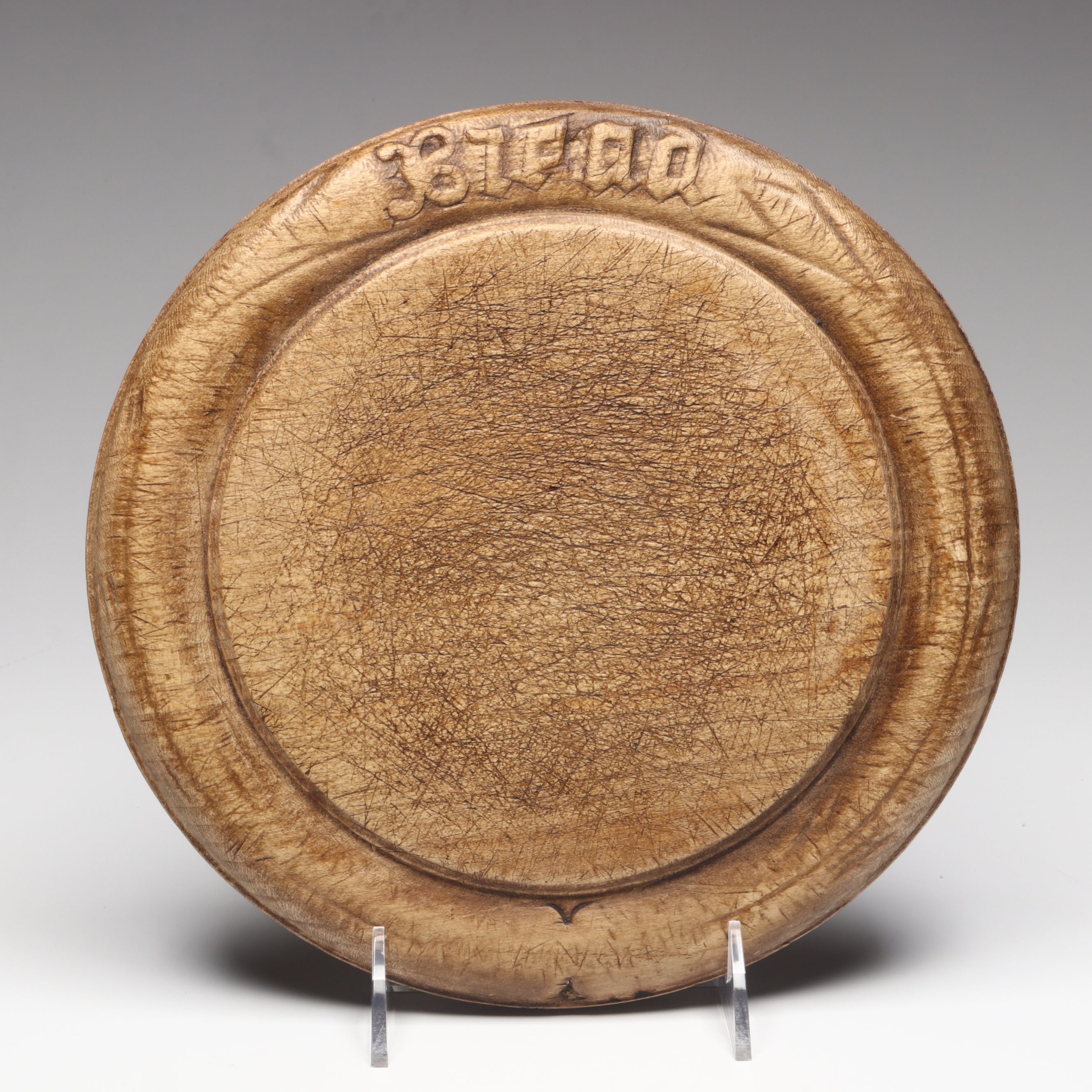 Carved Wooden Bread Board, Mid to Late 20th Century