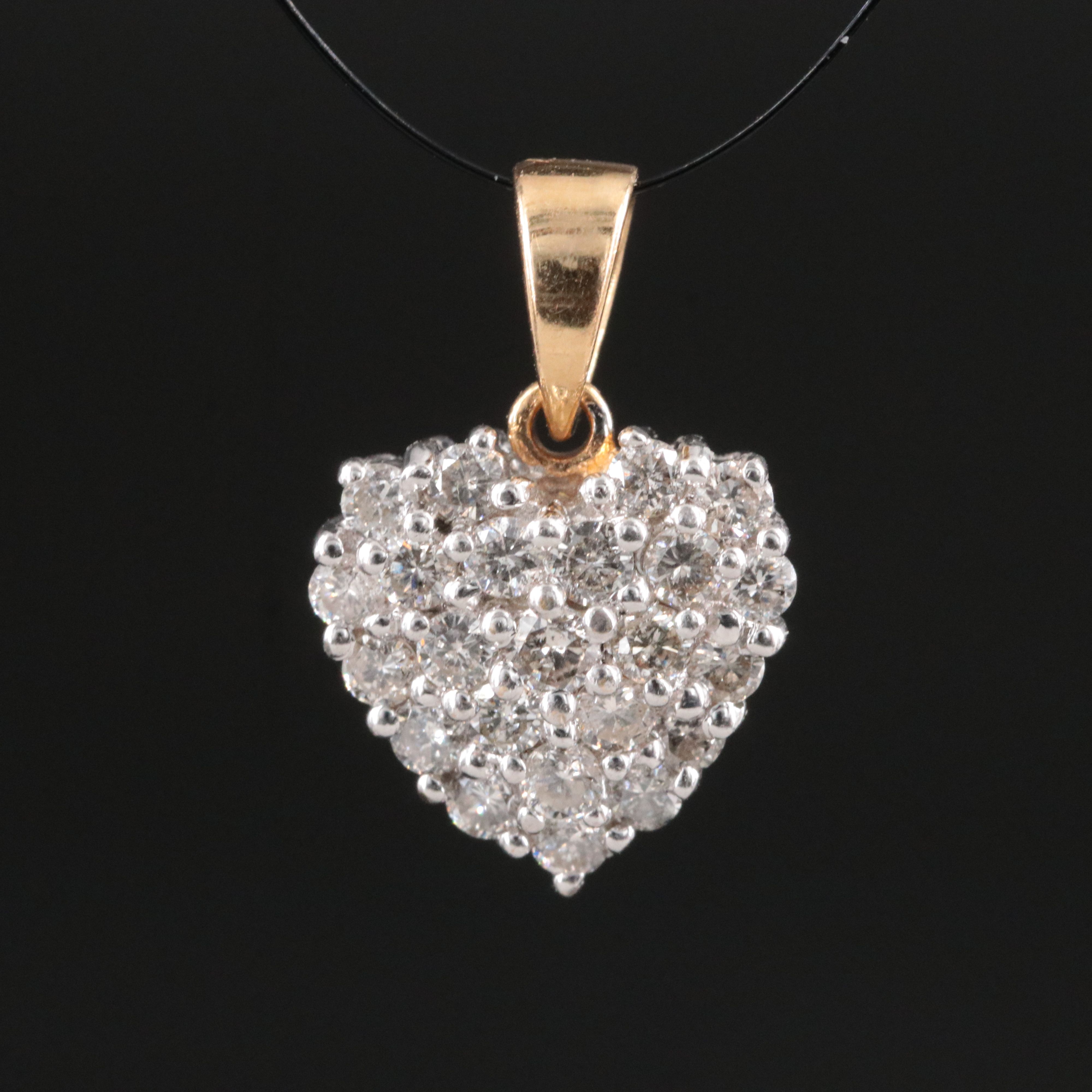 14K 0.50 CTW Diamond Heart Pendant