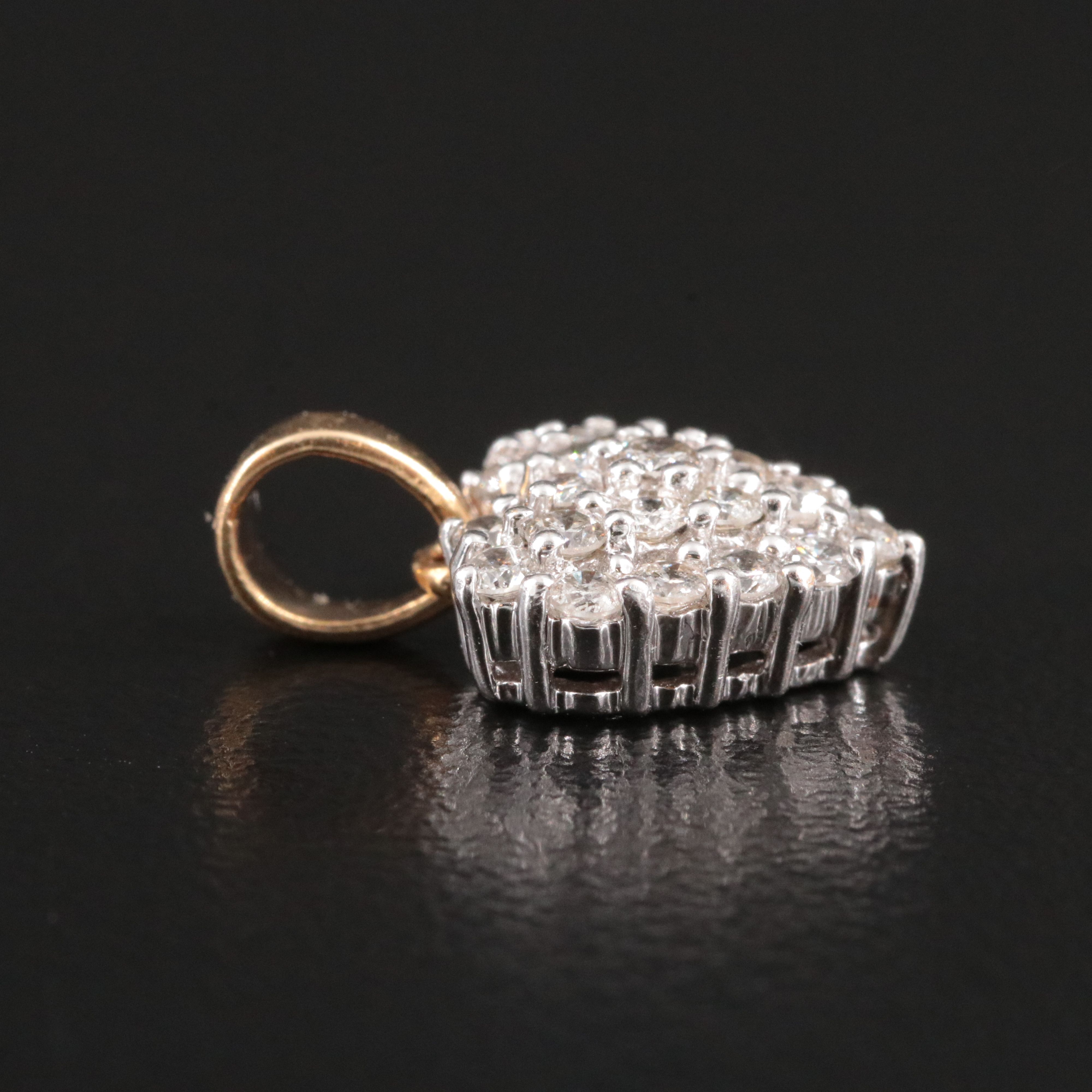 14K 0.50 CTW Diamond Heart Pendant