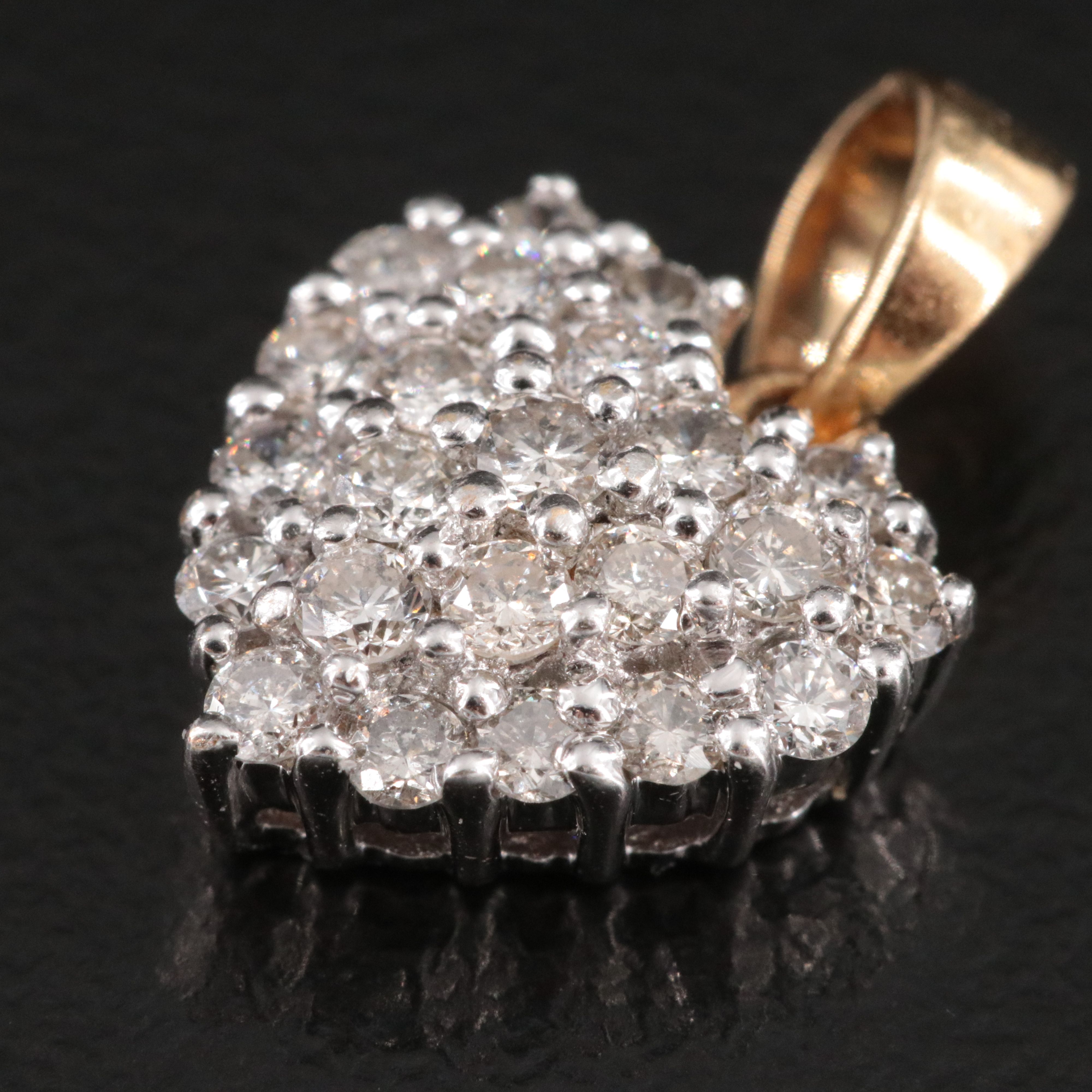 14K 0.50 CTW Diamond Heart Pendant