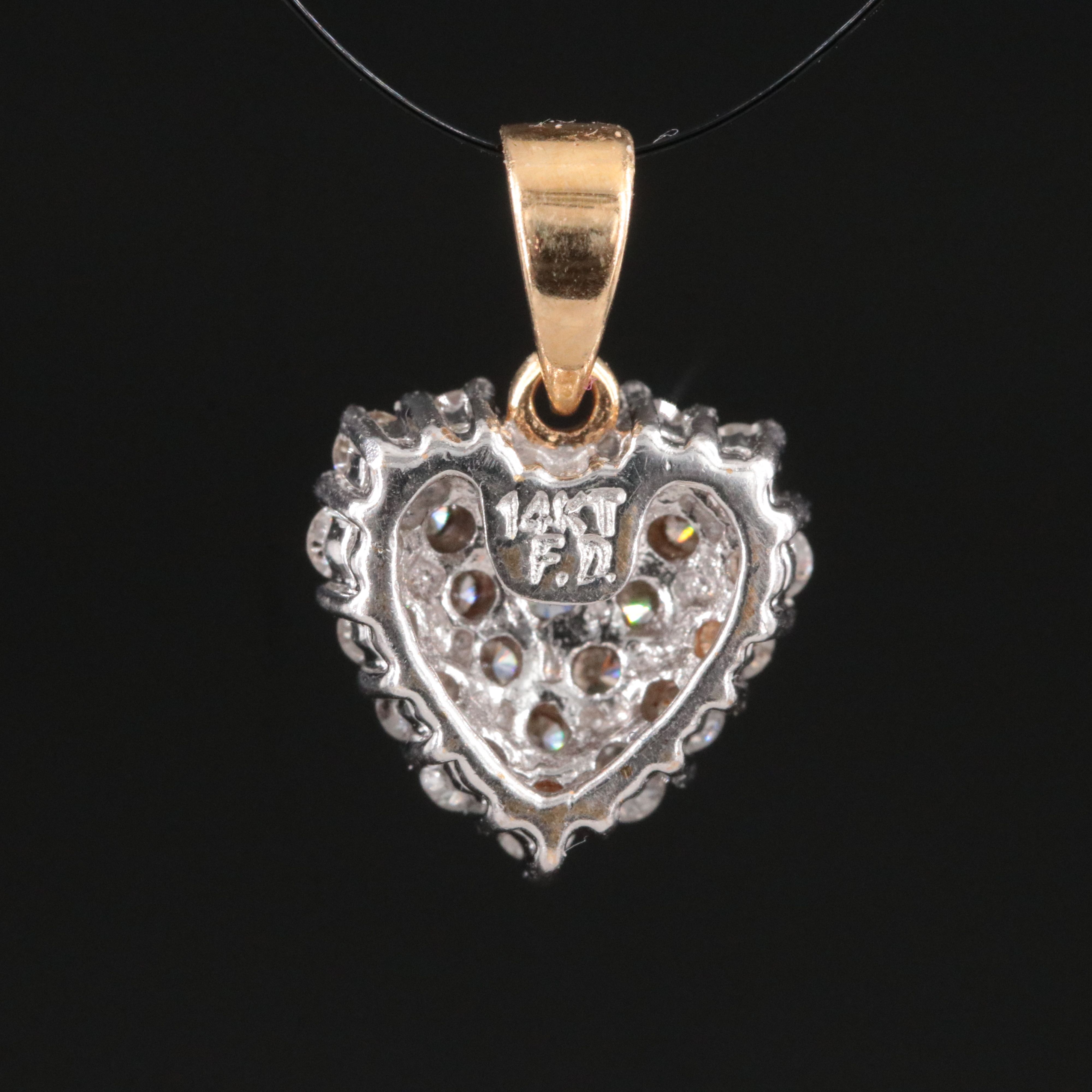 14K 0.50 CTW Diamond Heart Pendant