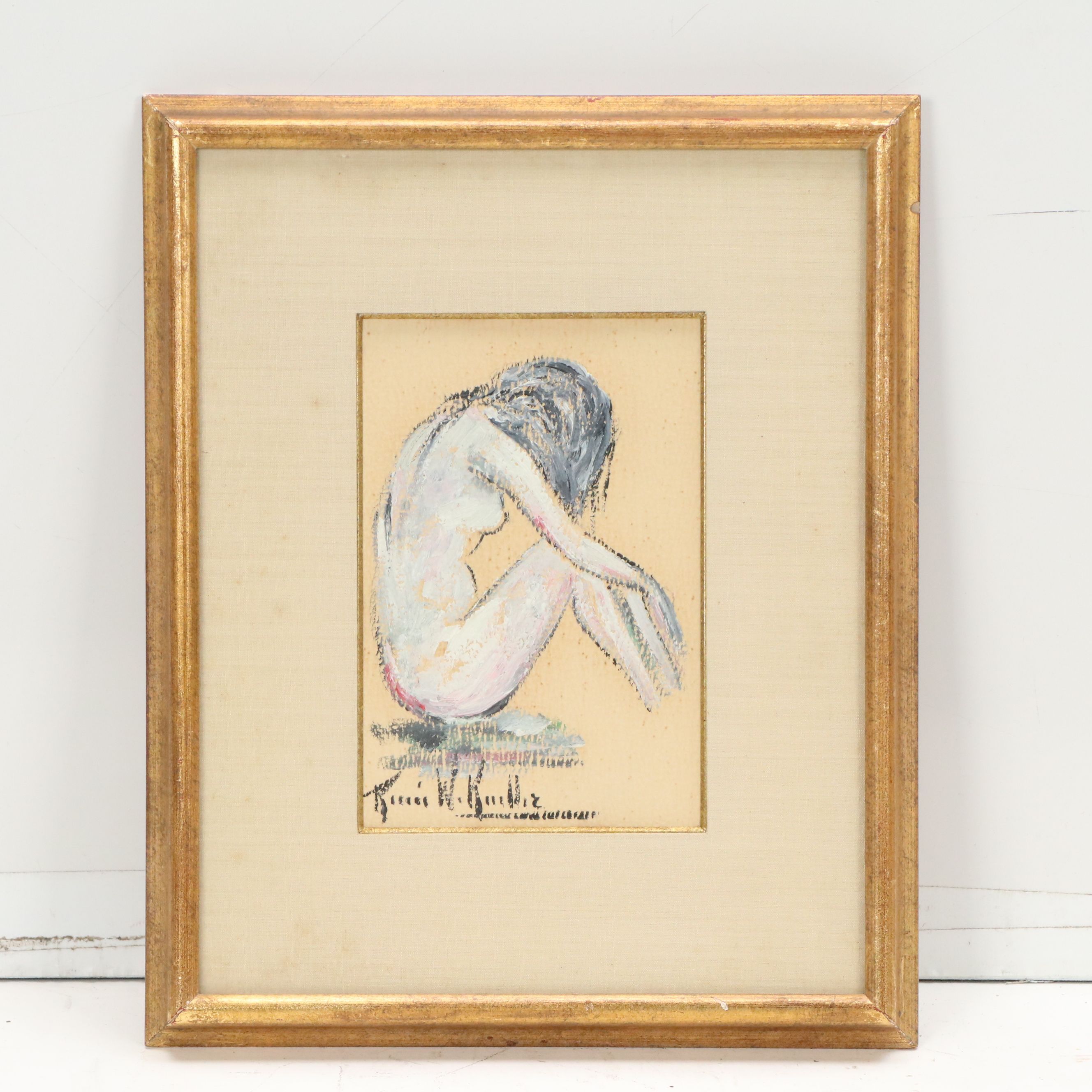 Renée Keuller Gouache Sketches of Figures, 20th Century