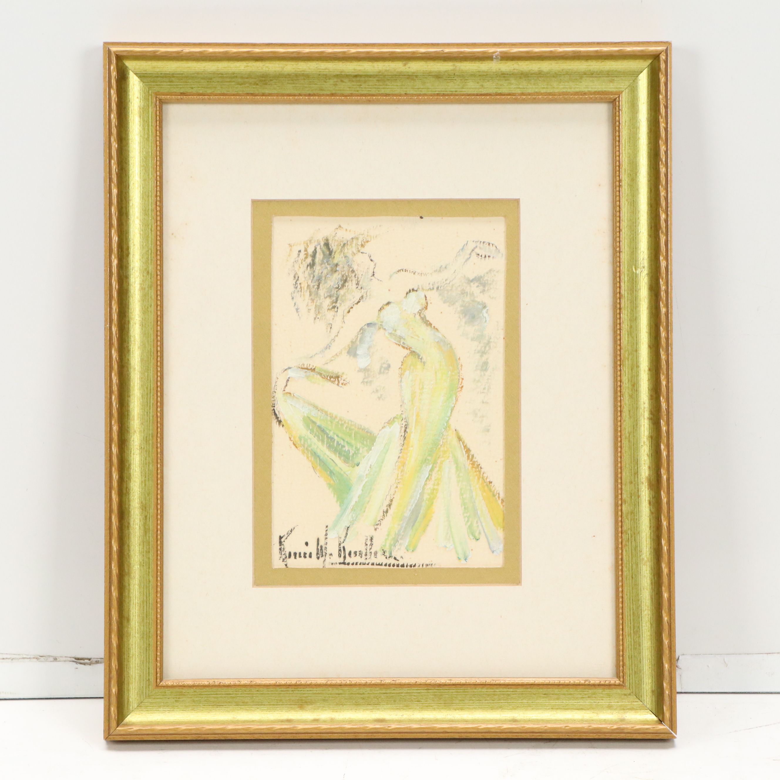Renée Keuller Gouache Sketches of Figures, 20th Century