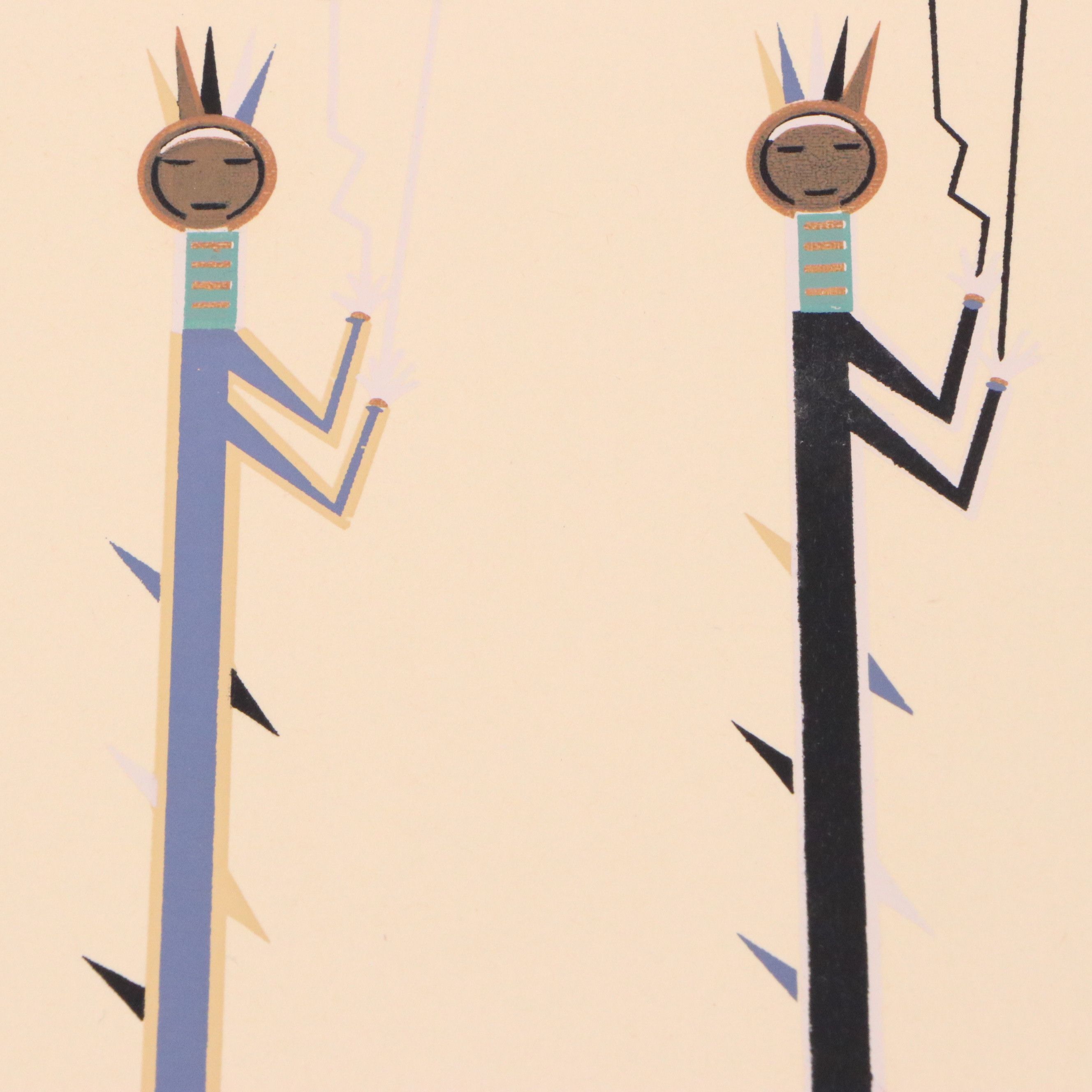 Navajo Serigraph Portfolio "Where the Two Came to Their Father," 1943