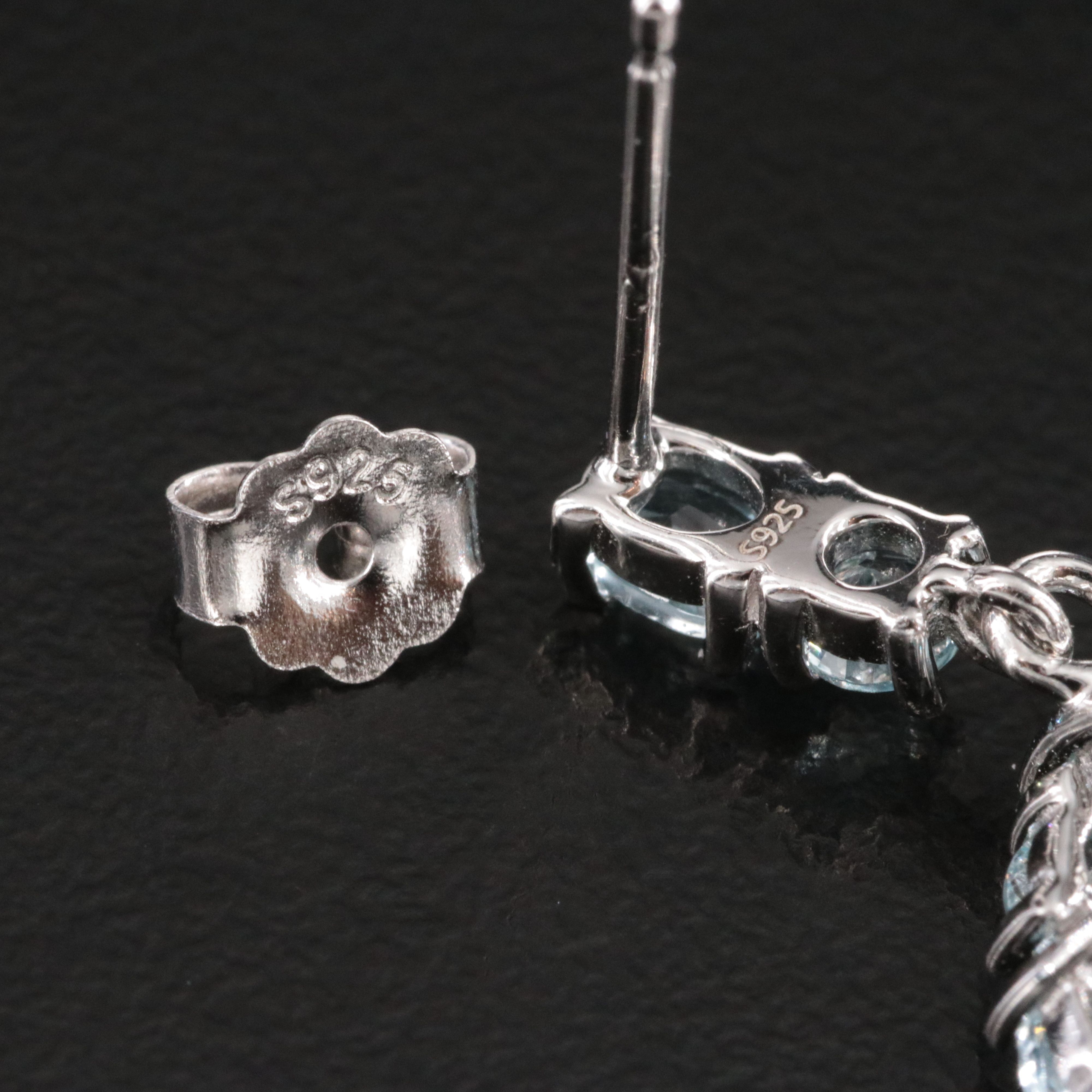 Sterling Topaz Circle Earrings