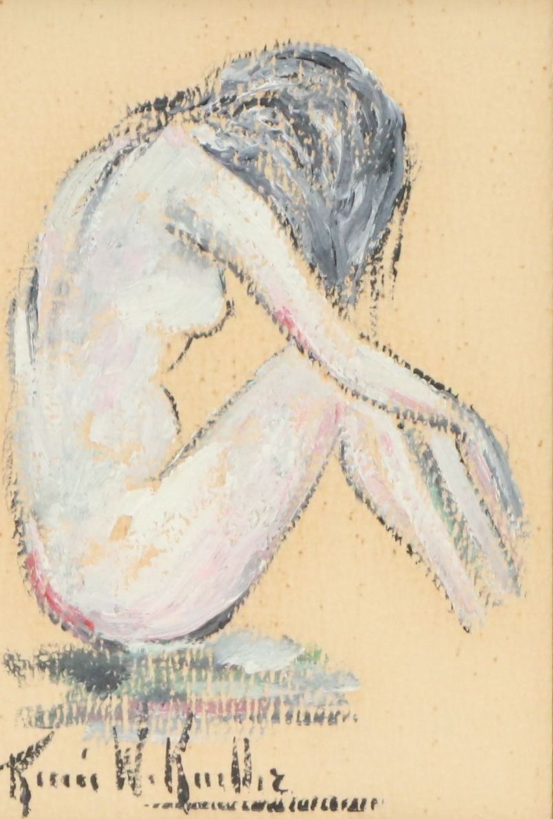 Renée Keuller Gouache Sketches of Figures, 20th Century