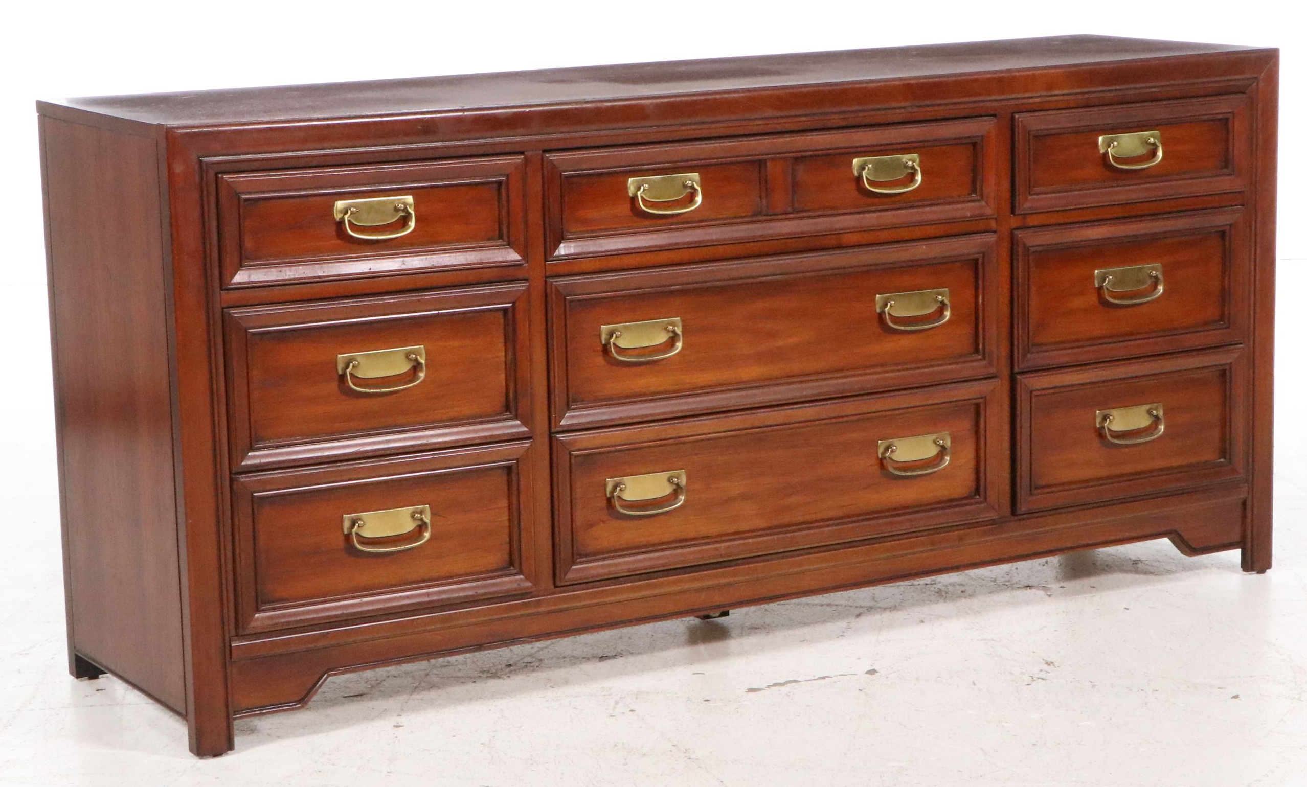 Huntley by Thomasville Campaign-Style Dresser and Mirror, 1977