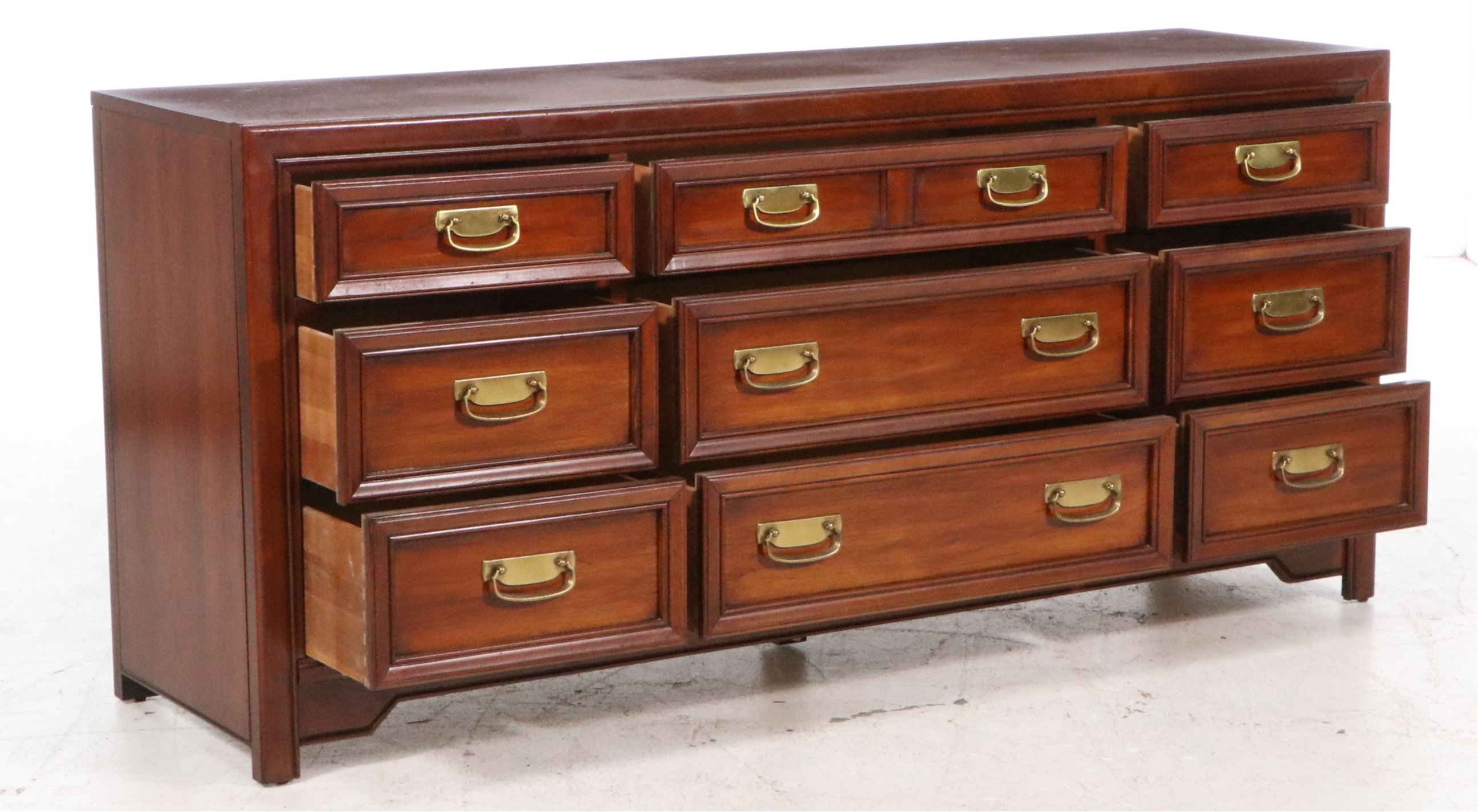 Huntley by Thomasville Campaign-Style Dresser and Mirror, 1977