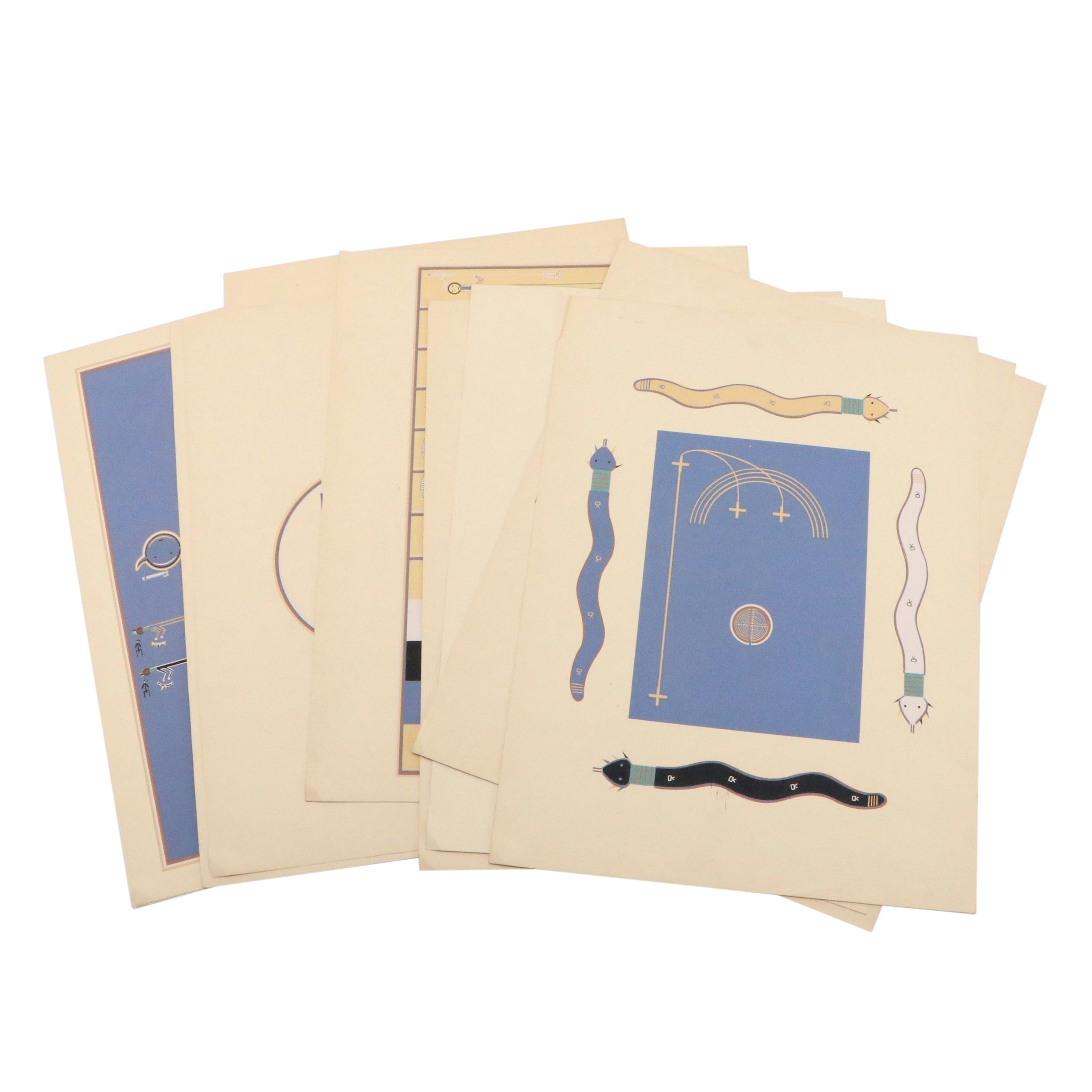 Navajo Serigraph Portfolio "Where the Two Came to Their Father," 1943