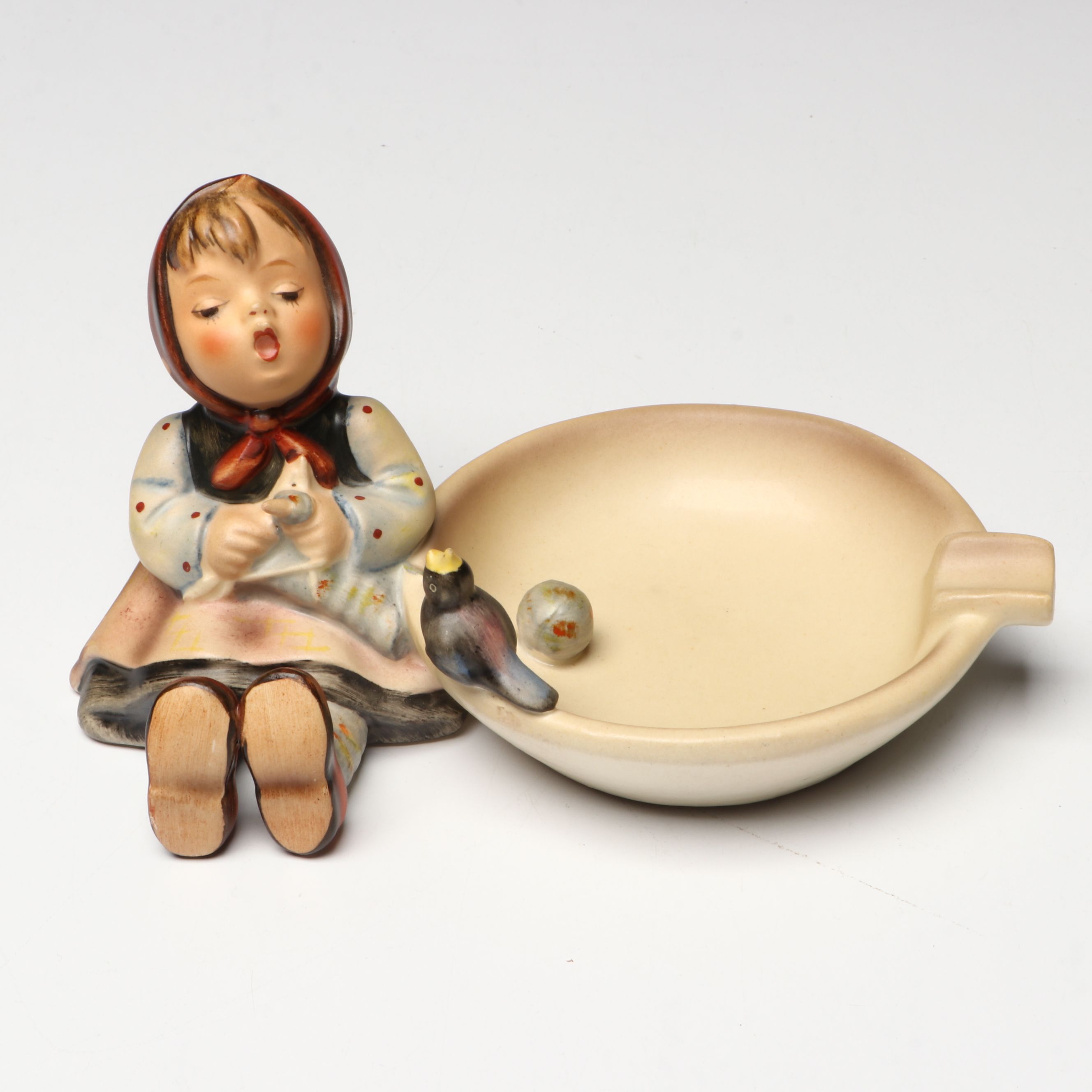 Goebel Hummel "Happy Pastime" Ashtray and More Porcelain Figurines
