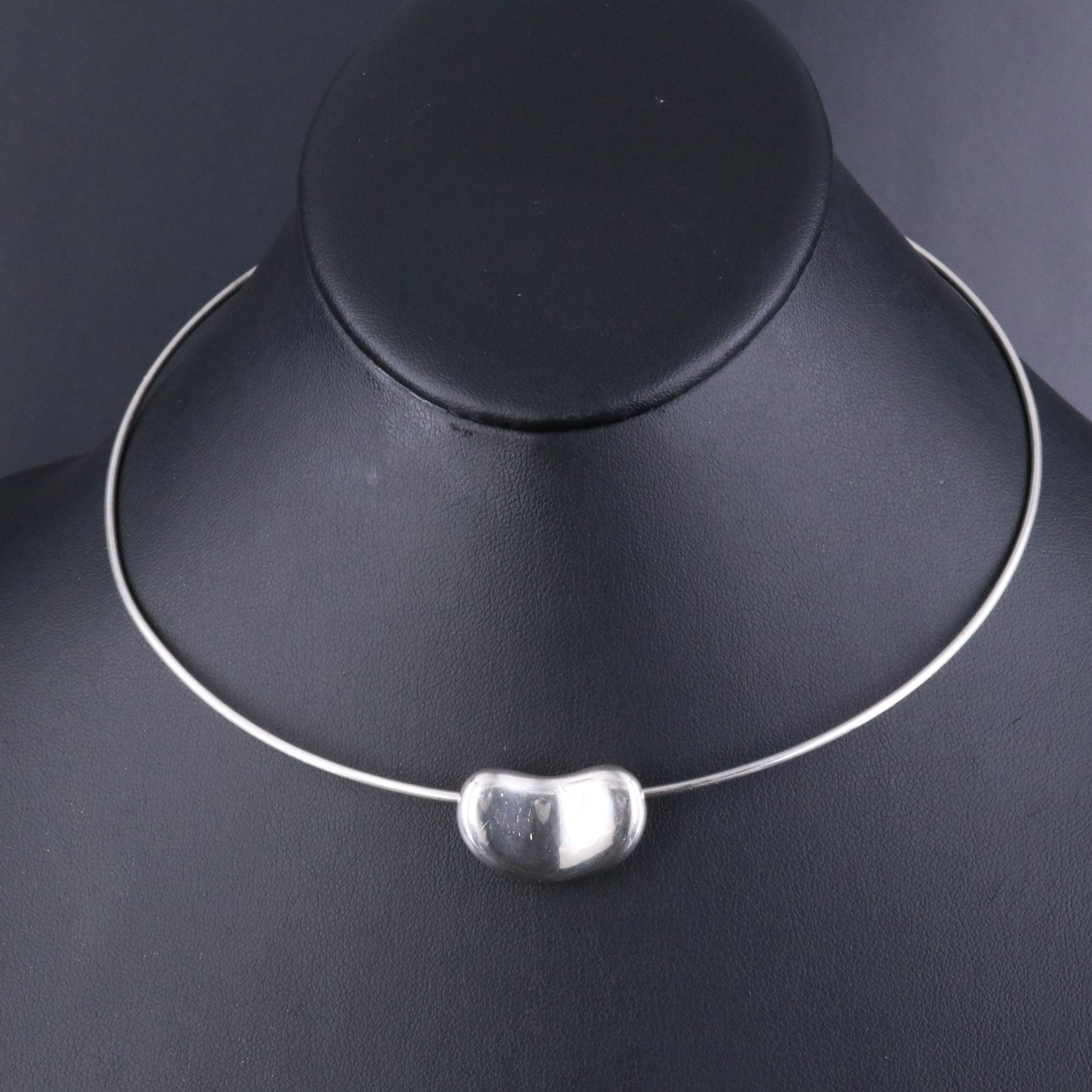 Elsa Peretti for Tiffany & Co. Sterling Sliding Bean Wire Necklace