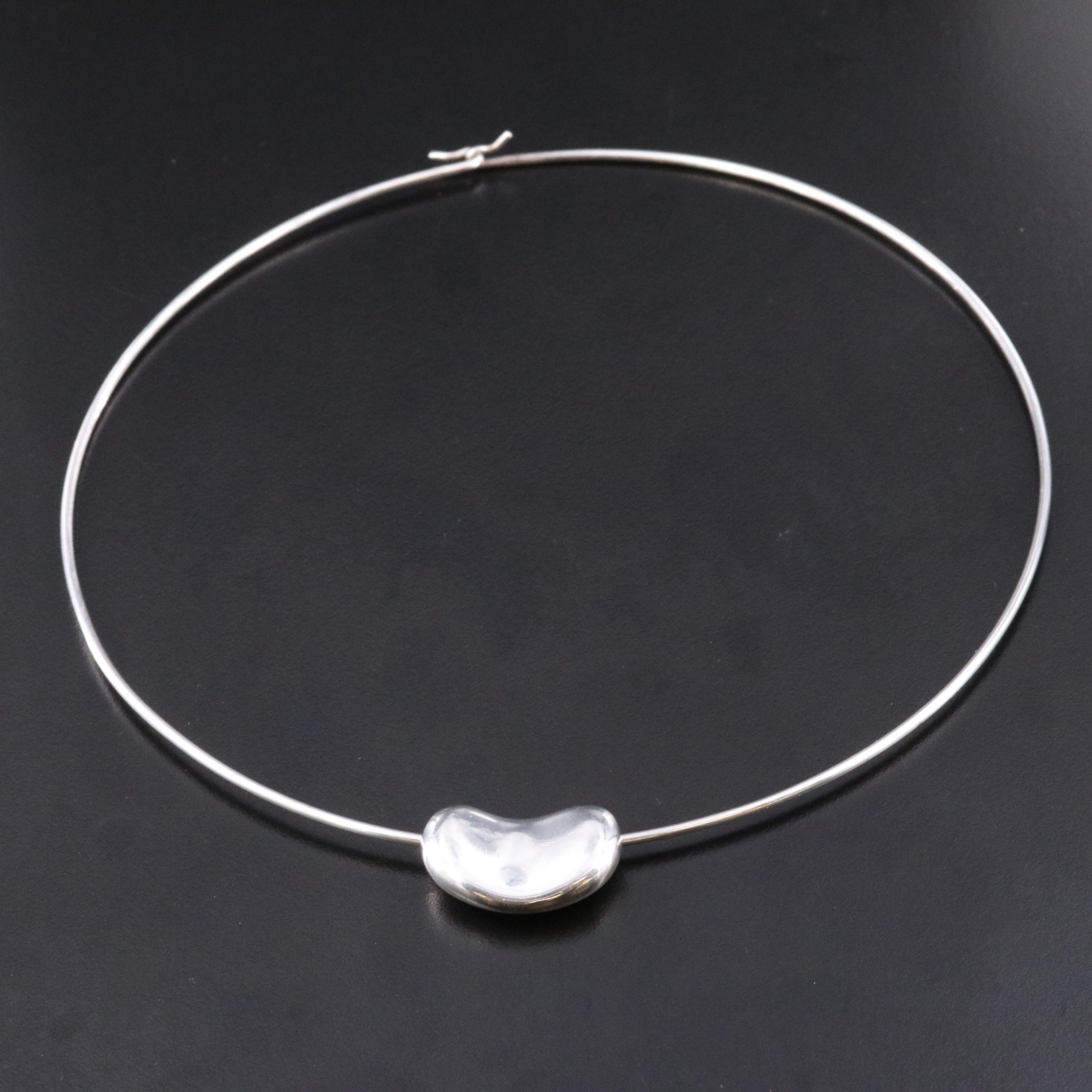 Elsa Peretti for Tiffany & Co. Sterling Sliding Bean Wire Necklace