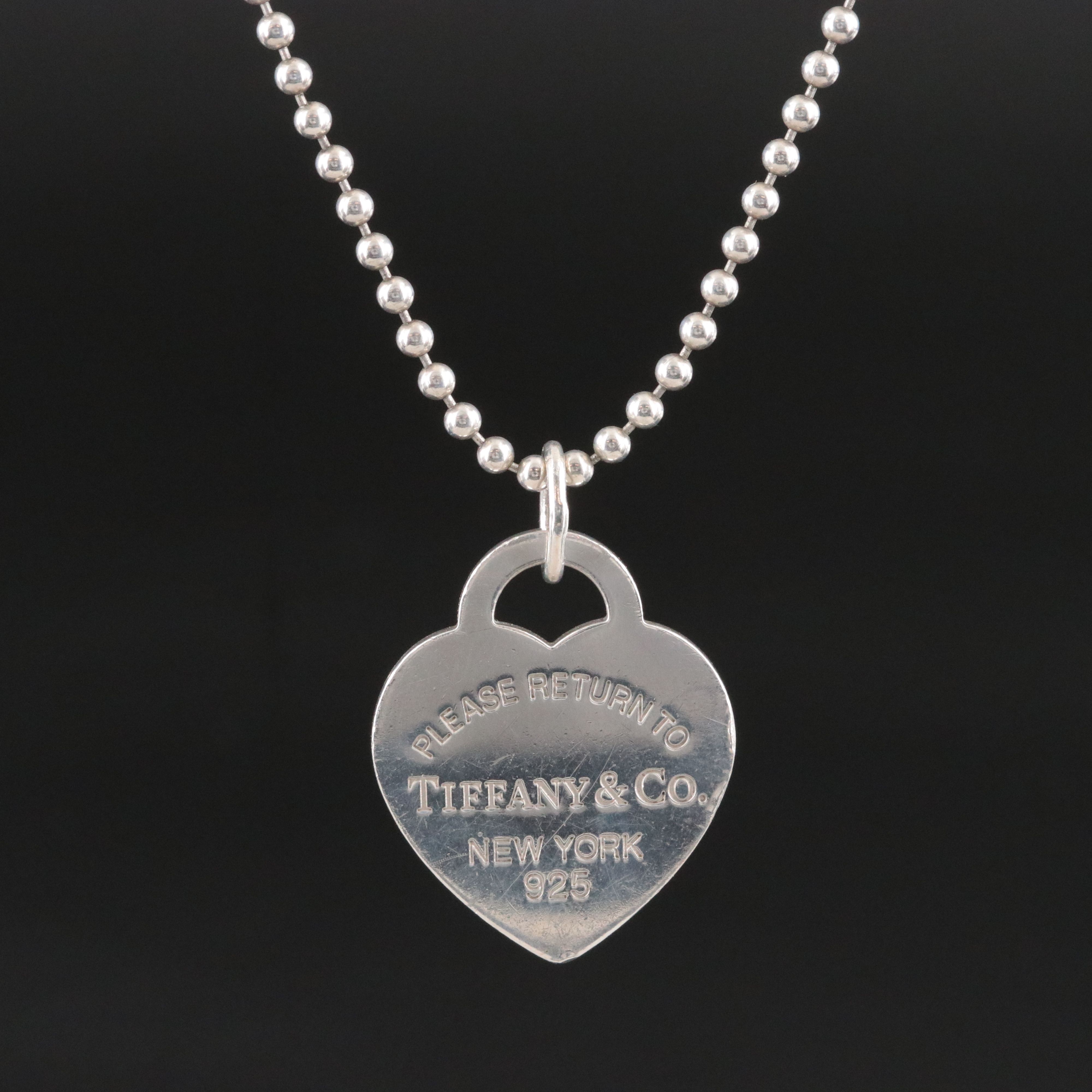 Tiffany Return to Tiffany Sterling Heart Pendant Necklace
