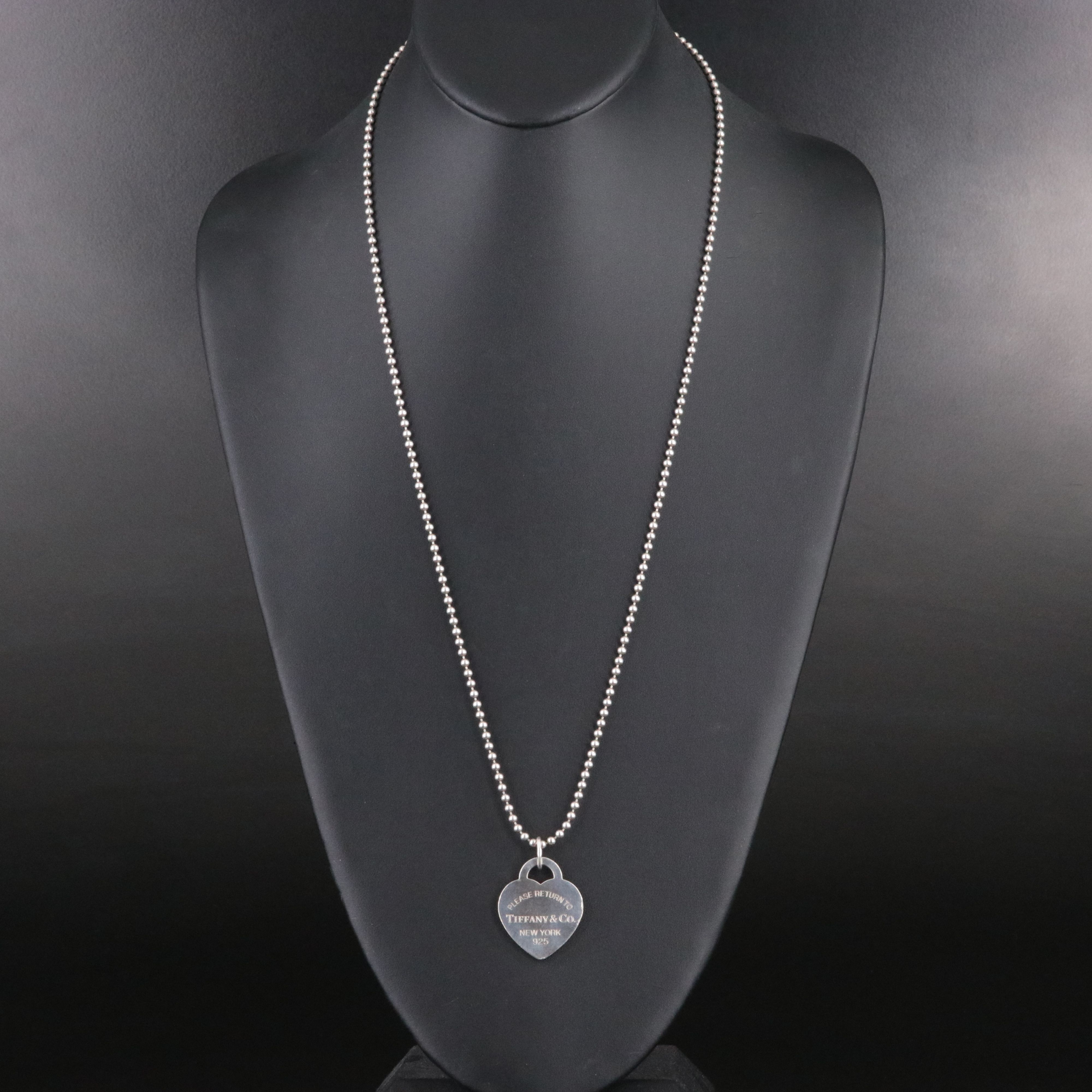 Tiffany Return to Tiffany Sterling Heart Pendant Necklace