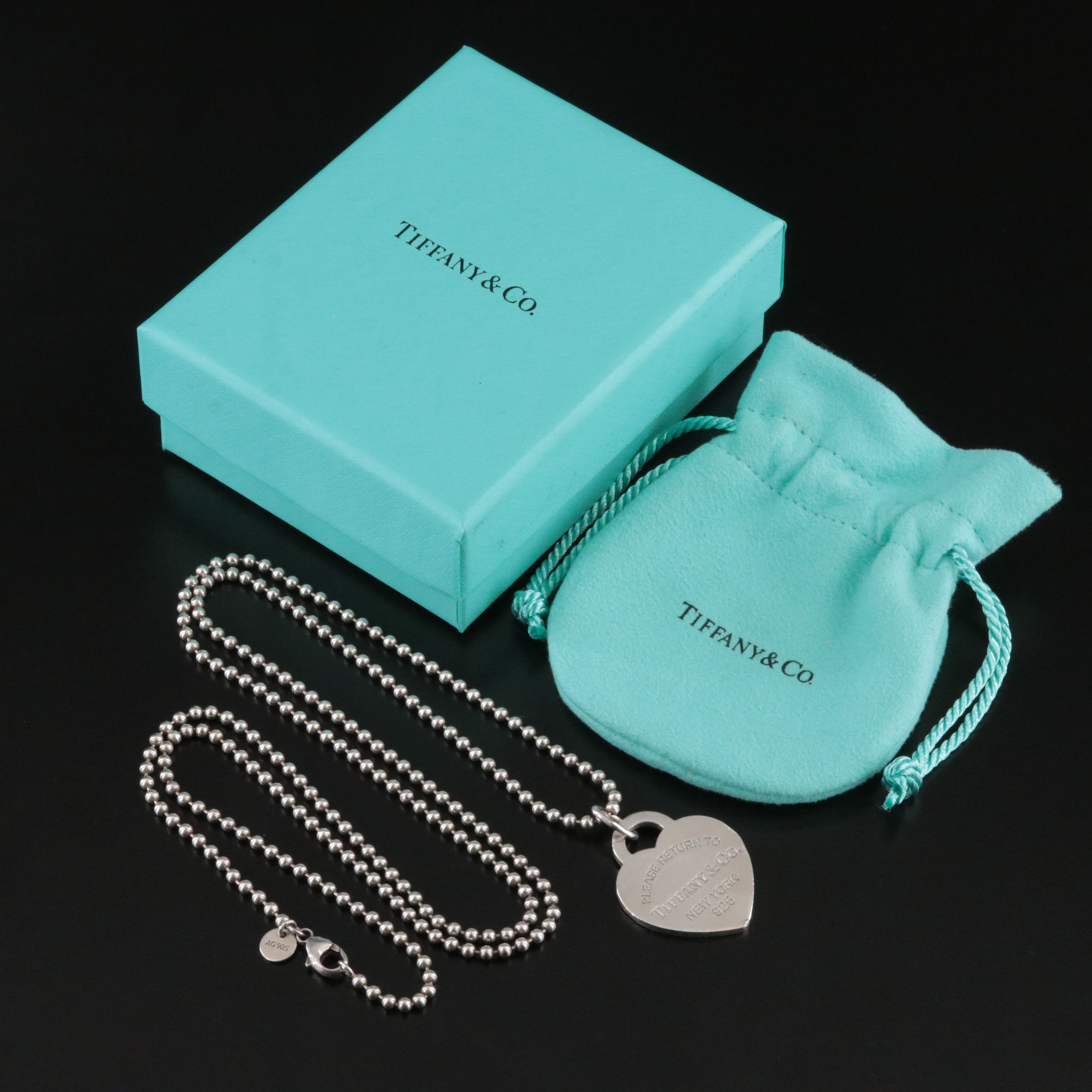 Tiffany Return to Tiffany Sterling Heart Pendant Necklace