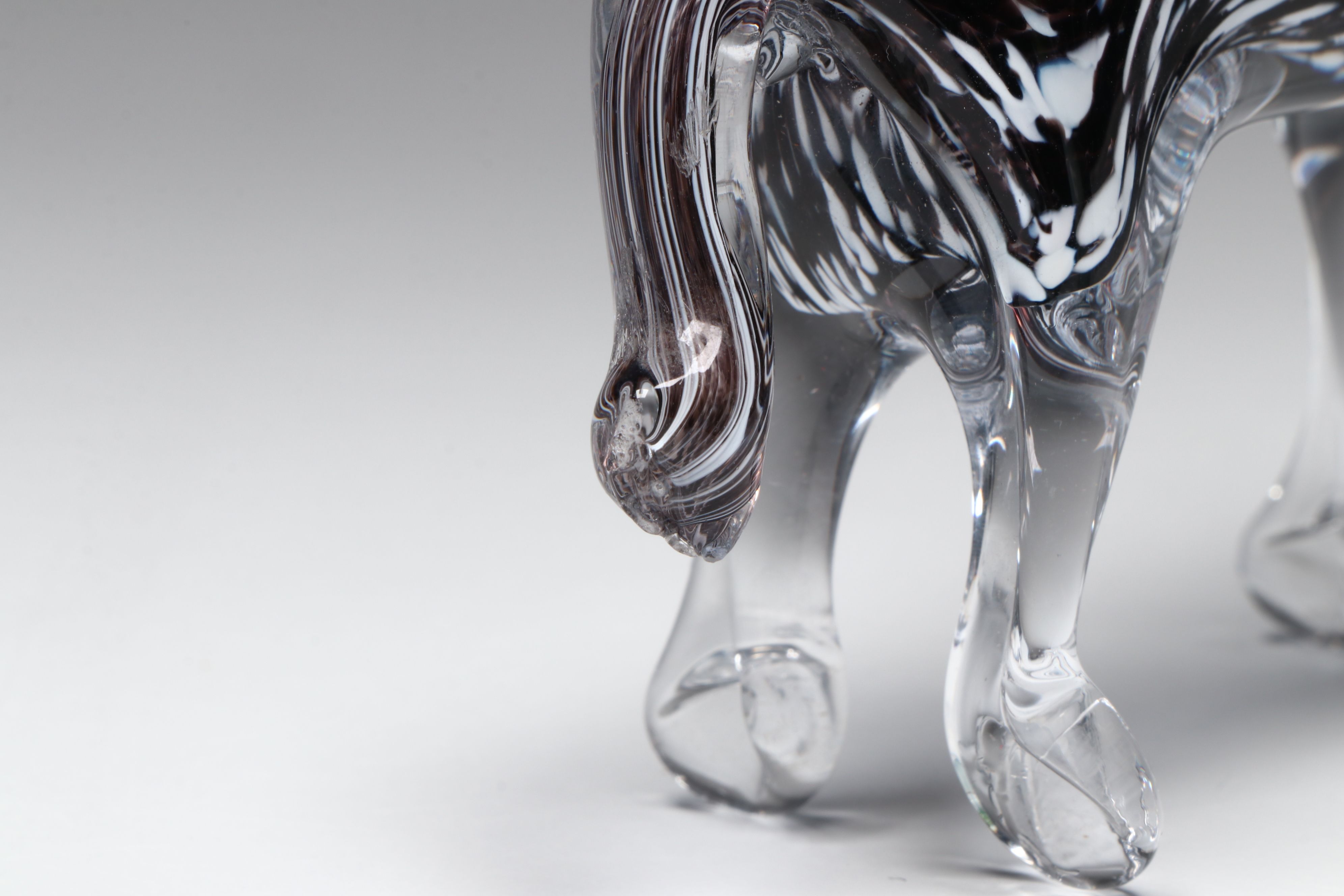 Mantorp Crystal Horse with Art Glass Handled Vase