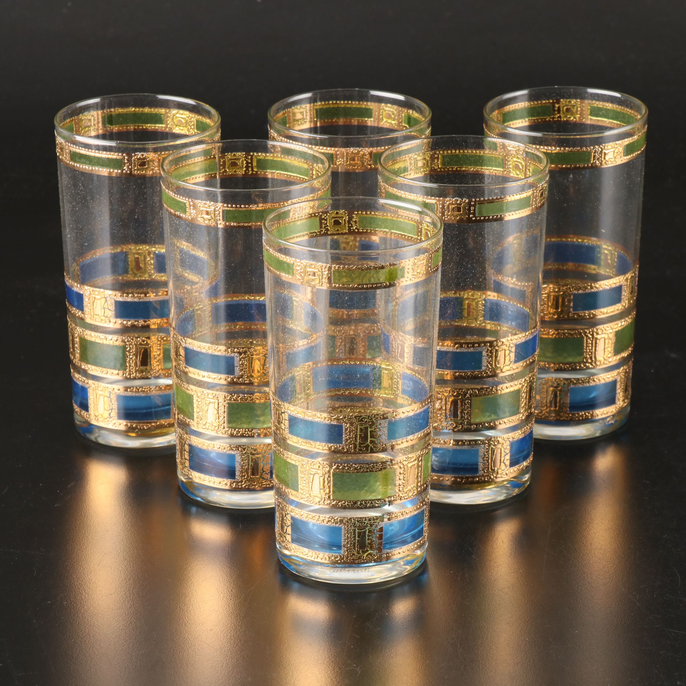 Mid Century Modern Culver "Empress" Highball and Old Fashioned Glasses