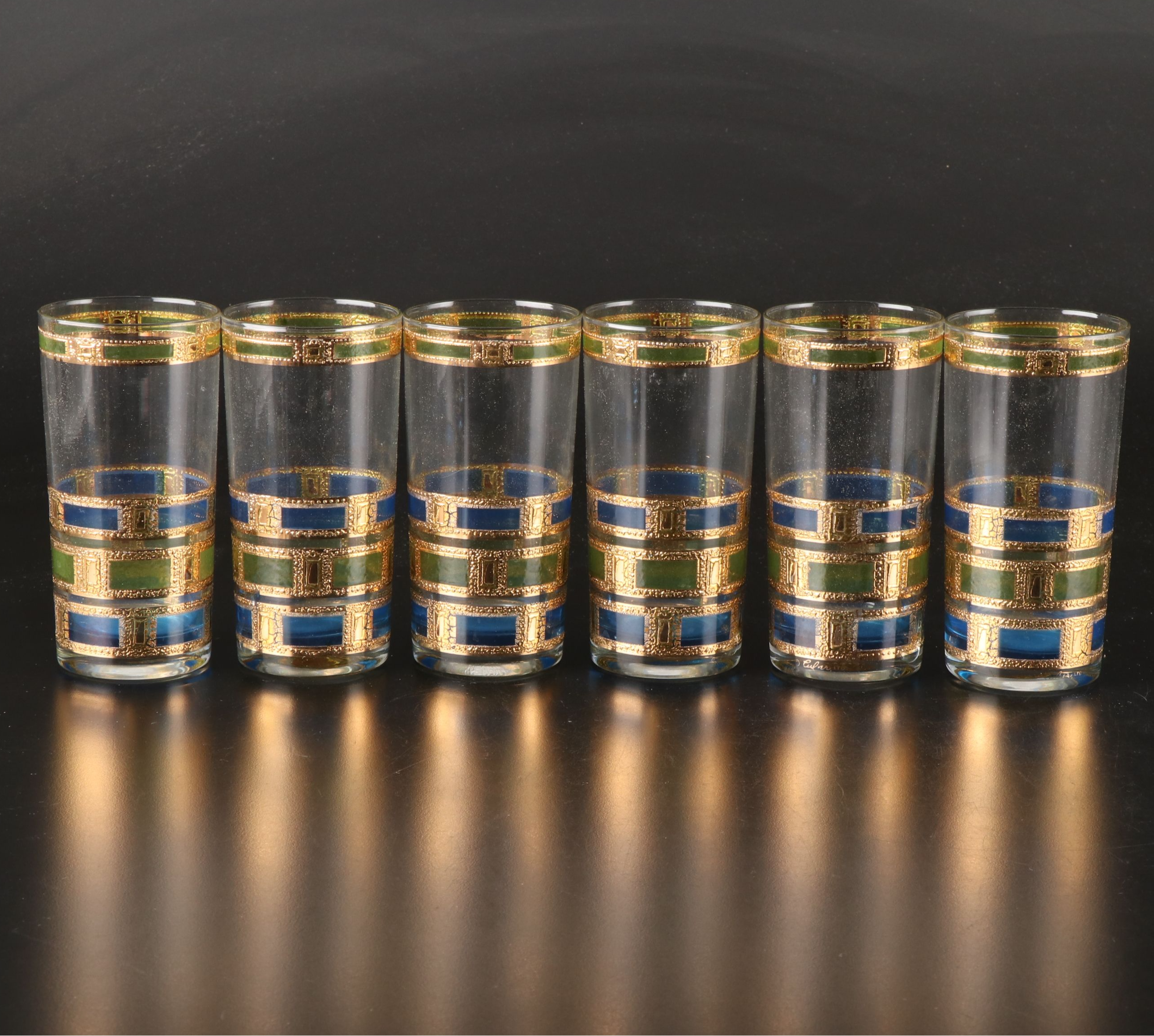 Mid Century Modern Culver "Empress" Highball and Old Fashioned Glasses