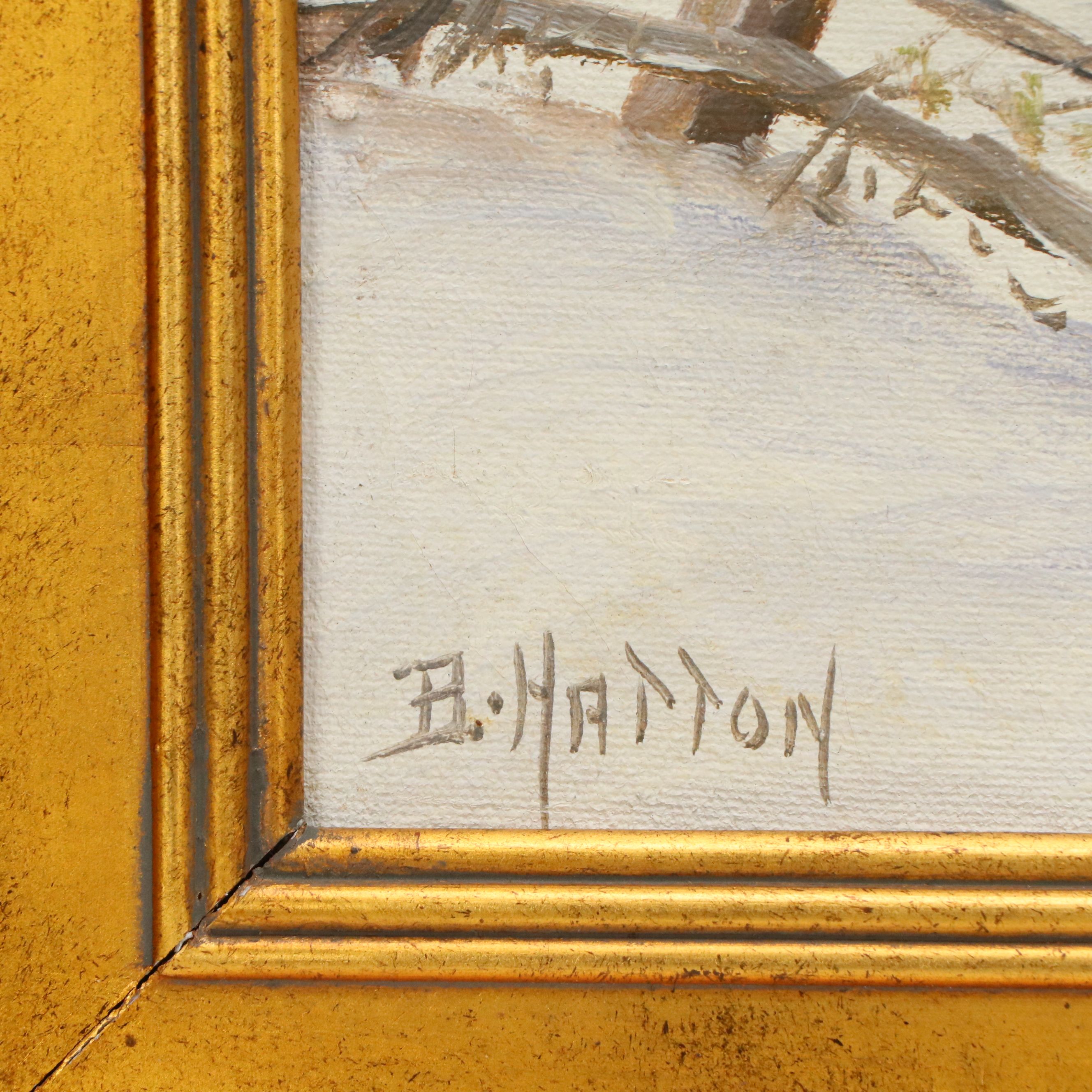 Bertha Hatton Duke Oil Painting of Winter Landscape, 20th Century