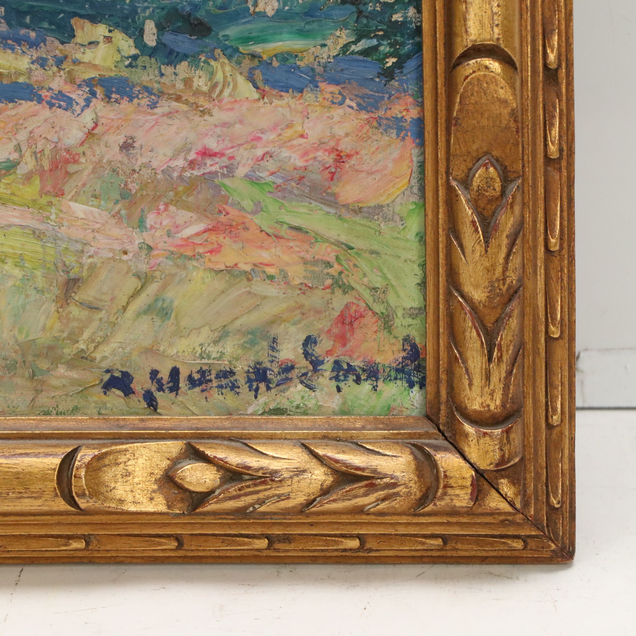 European School Impressionist Oil Painting of Flower Garden, Circa Late 19th C.