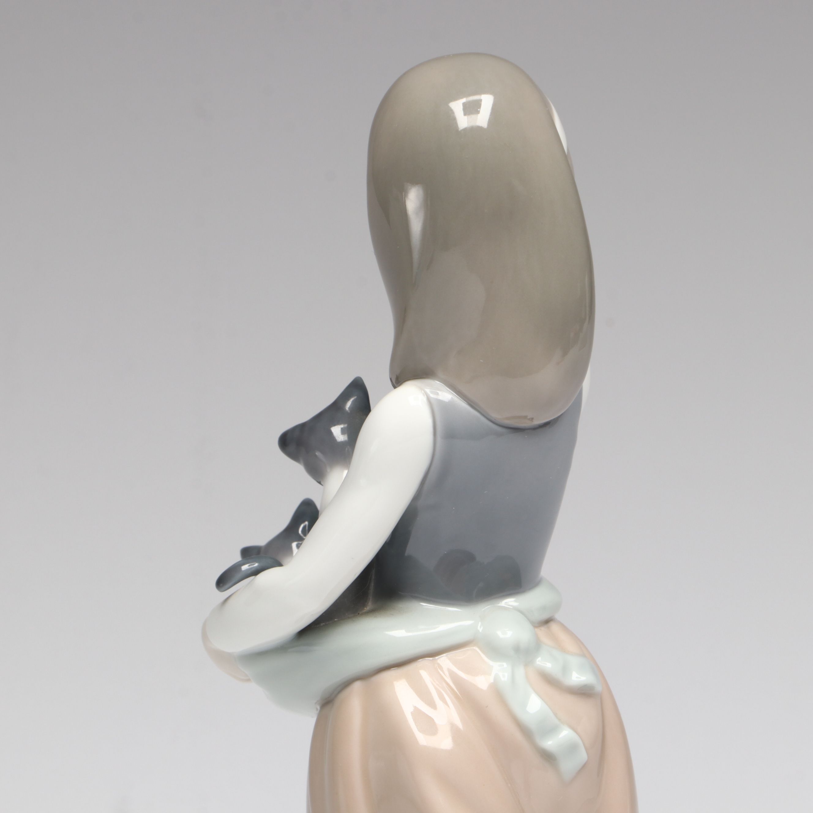 Lladró "Following Her Cats" Porcelain Figurine and Annual Porcelain Bells