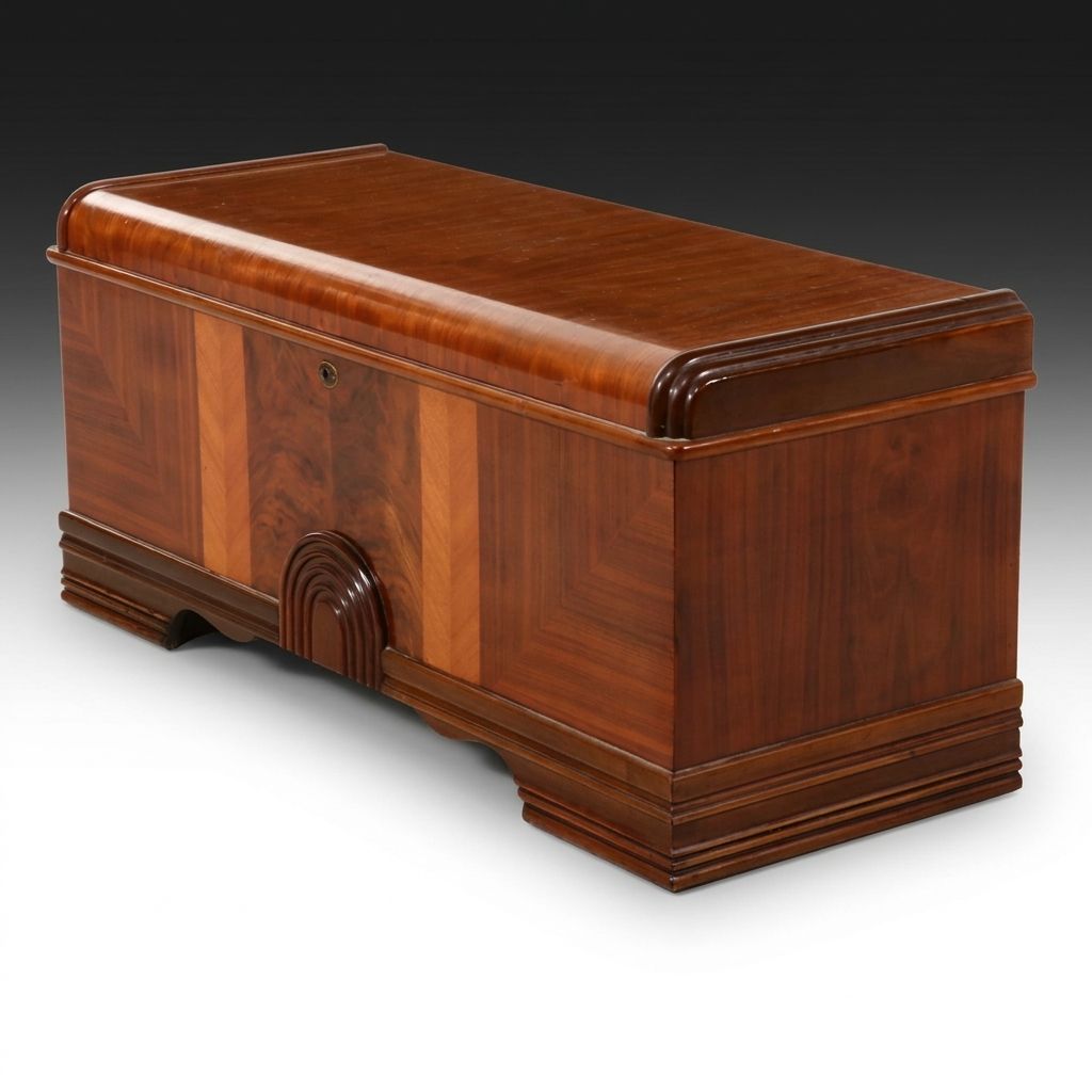 Sears Roebuck & Co. Art Deco Style "Honor-Bilt" Waterfall Cedar Chest