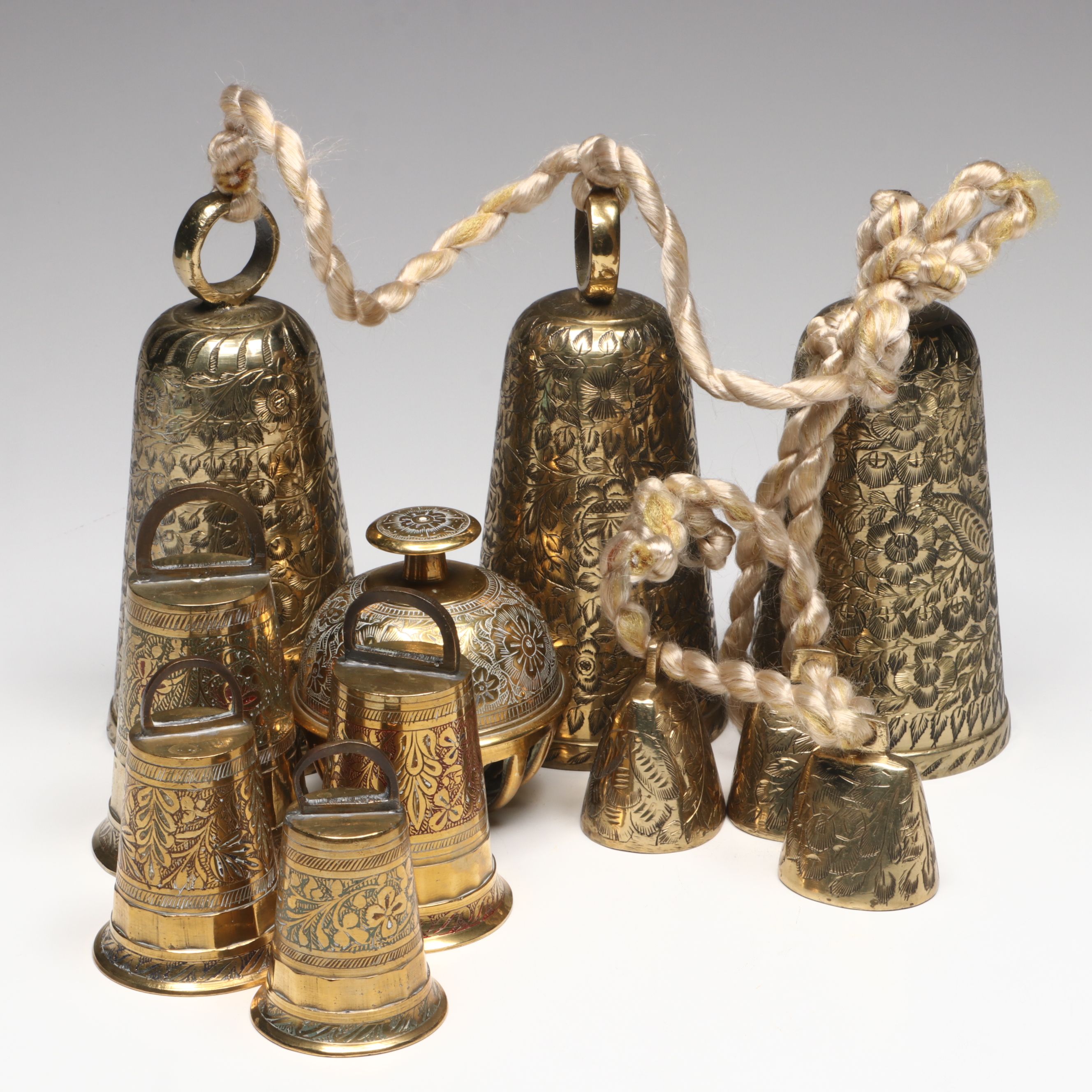 Elephant Claw and More Indian Chased Brass Bells