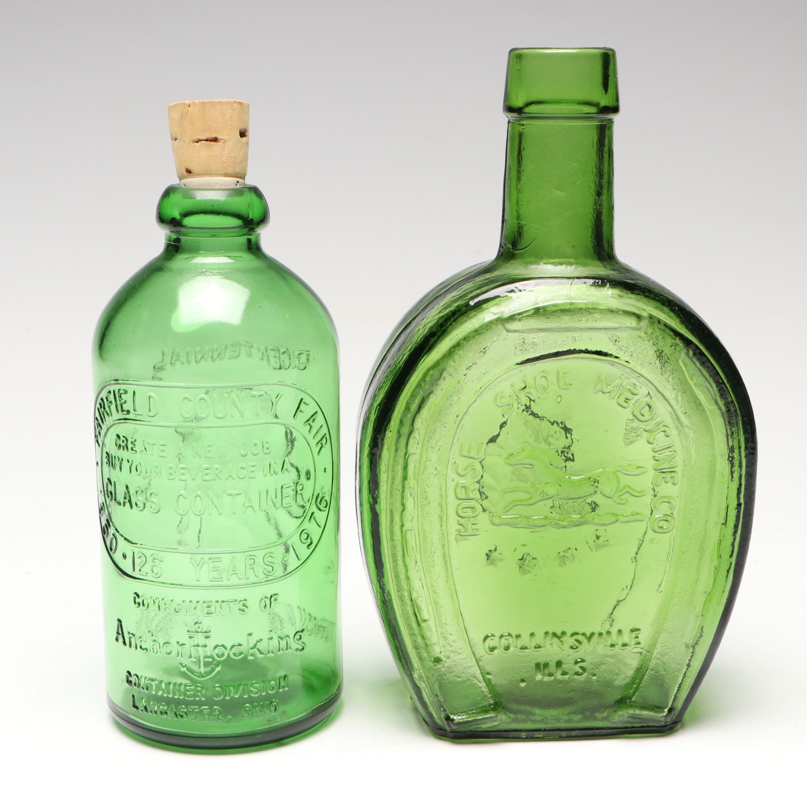 Wheaton Glass Co. Bottles with Other Fish-Shaped Vessels and More Green Glass