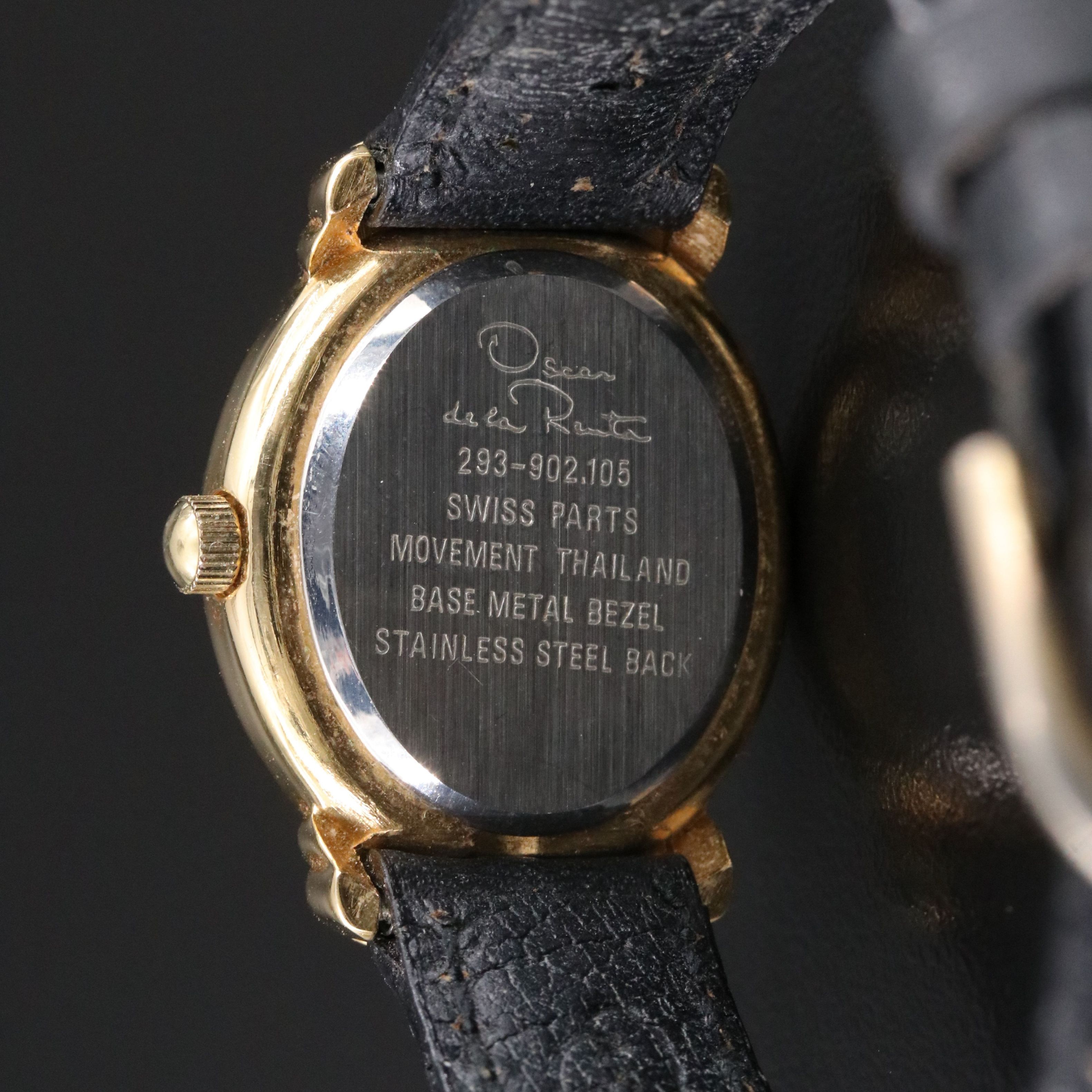 Oscar de la Renta Simulated Pearl and Gold Tone Quartz Watch