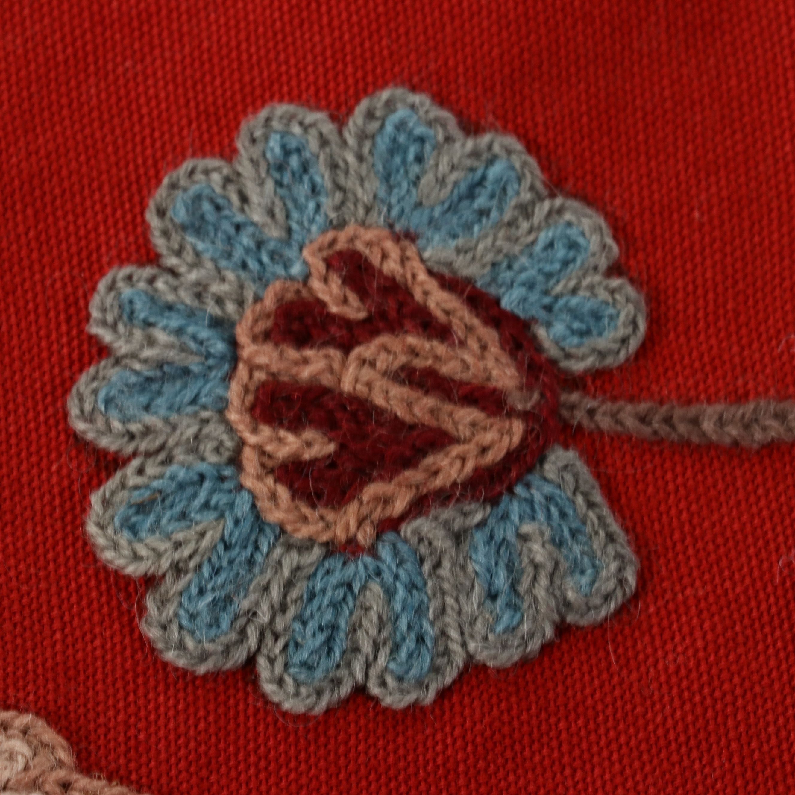 Decorator Crewel Embroidered Partial Fabric Bolt