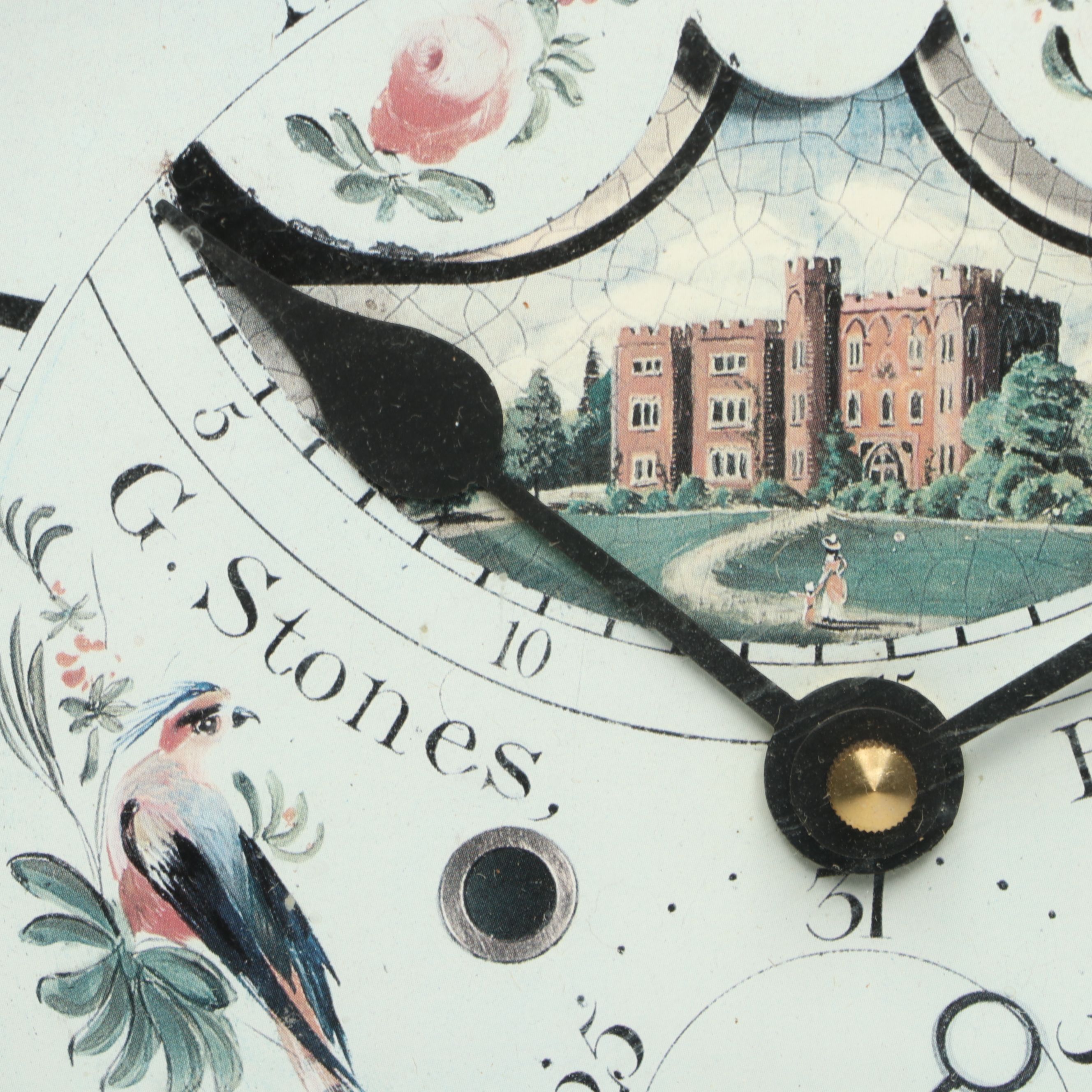 Stones & Sons Blackburn Wood Cased Wall Clock with Mirrored Wall Hat Rack